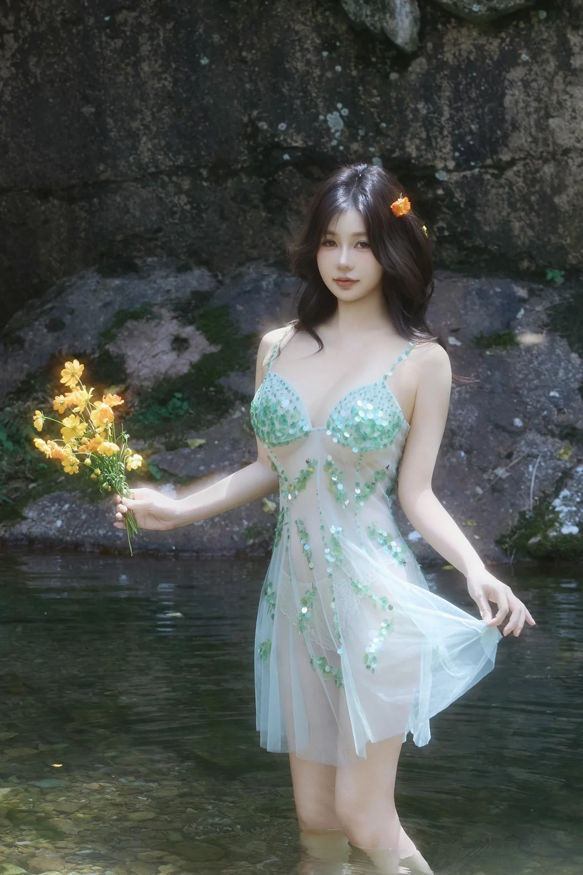 XiuRen 秀人 No.N055 尹甜甜湿身透视梦幻裙 - 10