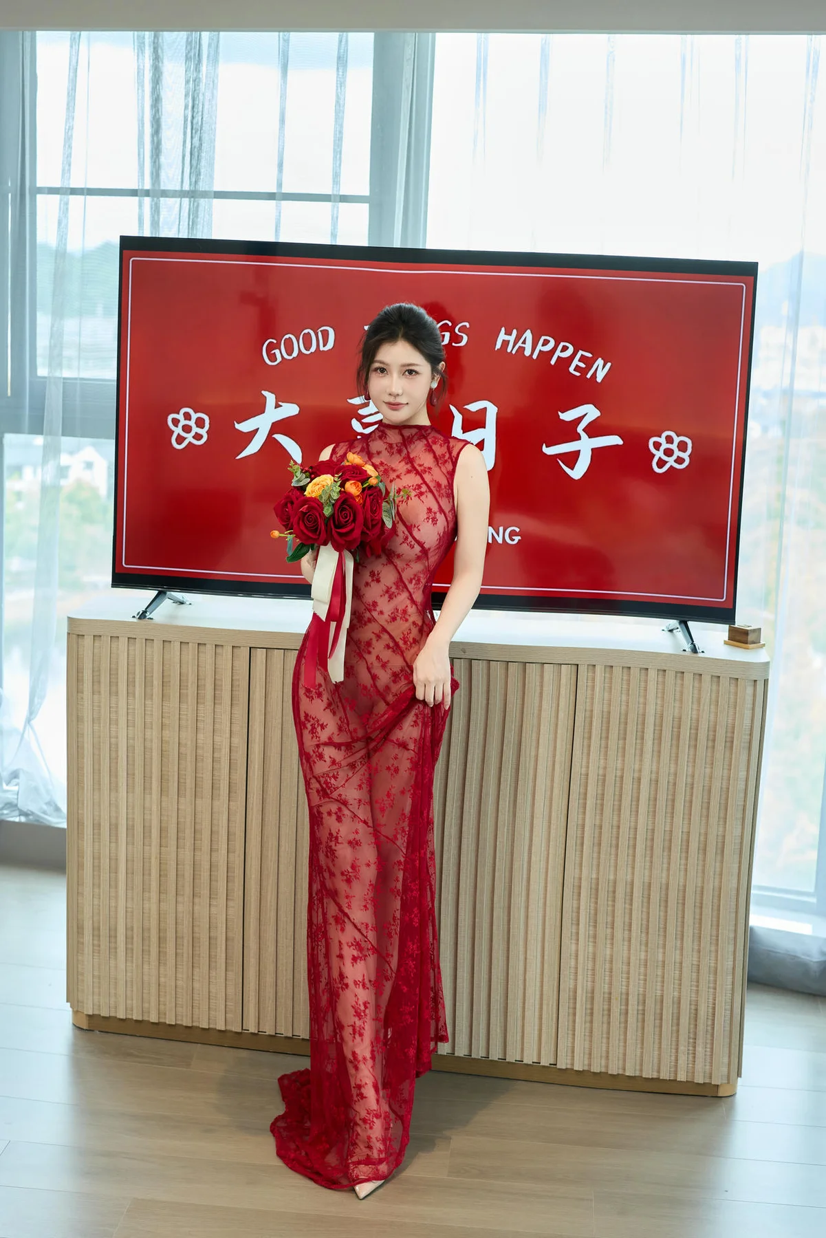 XiuRen 秀人 No.N071 尹甜甜新娘晨袍旗袍 - 3