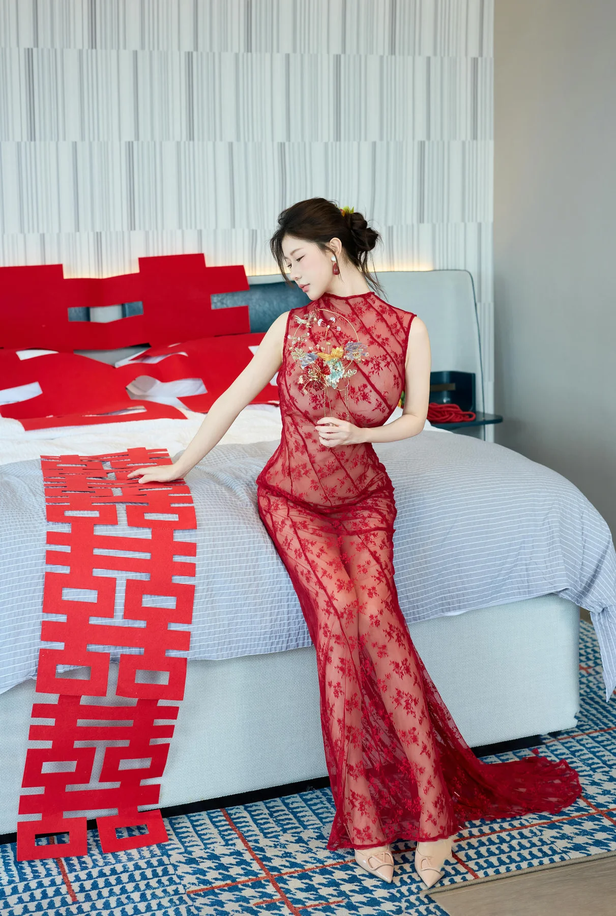 XiuRen 秀人 No.N071 尹甜甜新娘晨袍旗袍 - 9