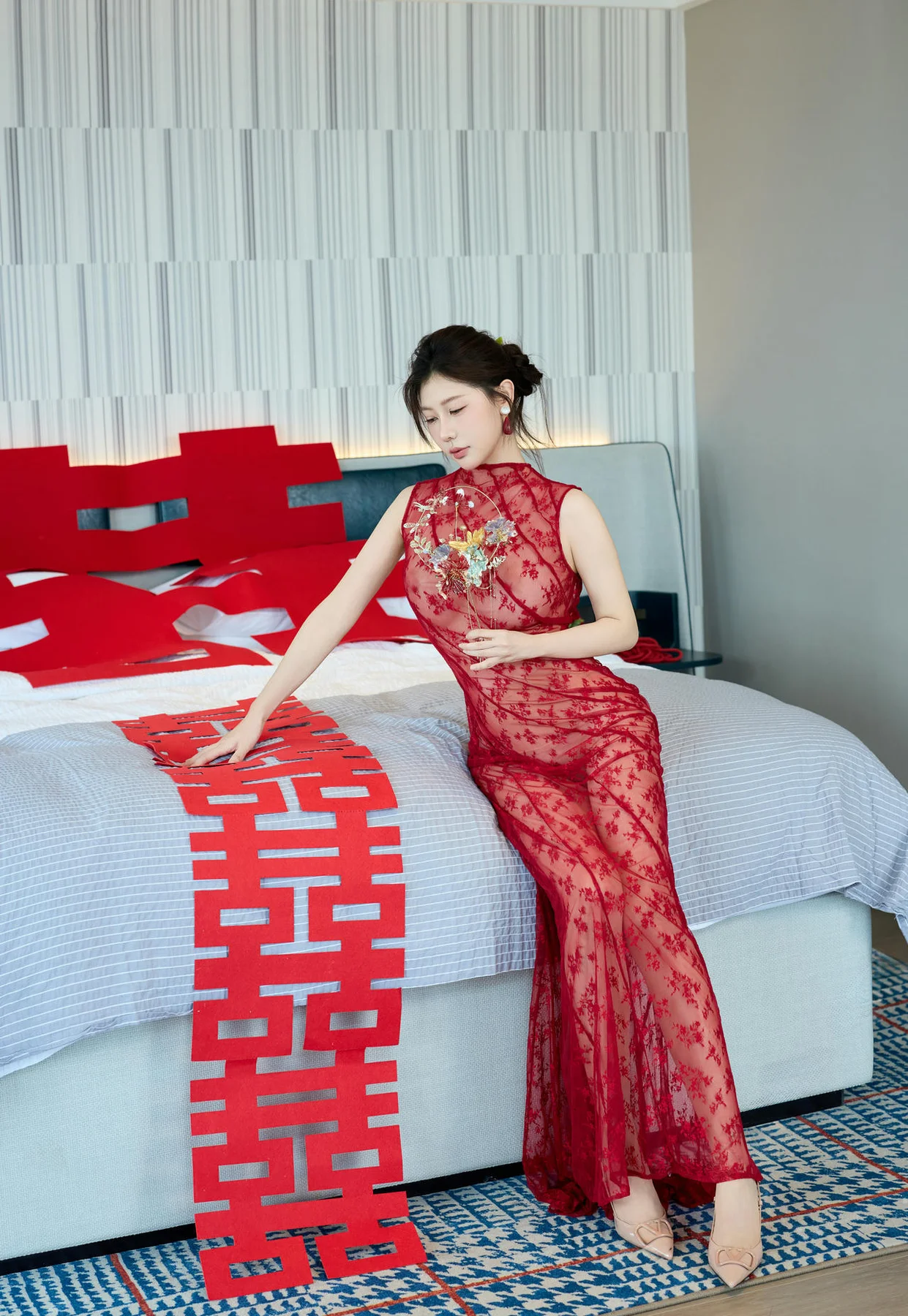 XiuRen 秀人 No.N071 尹甜甜新娘晨袍旗袍 - 10