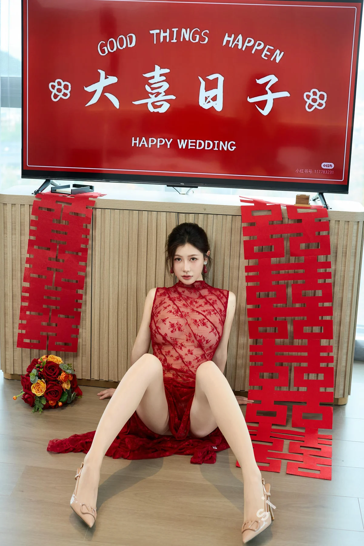 XiuRen 秀人 No.N071 尹甜甜新娘晨袍旗袍 - 9