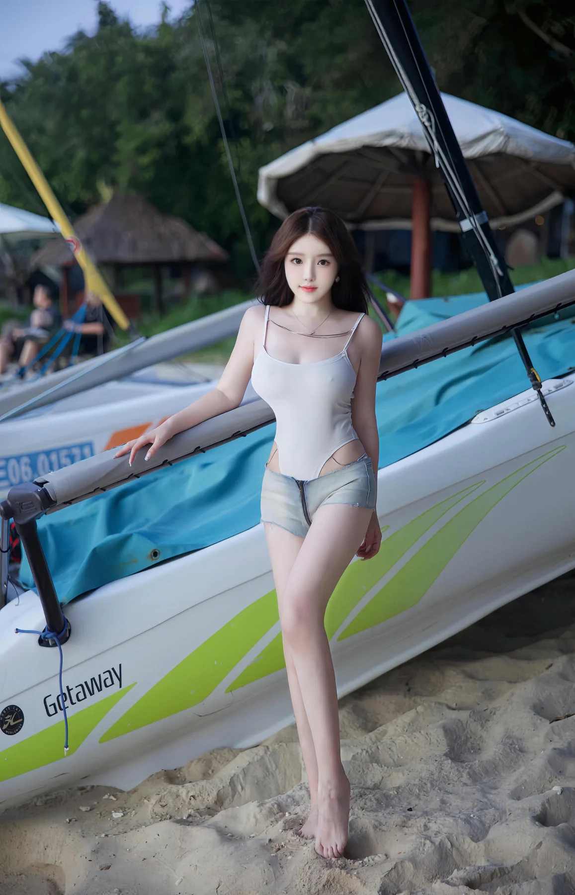 XiuRen 秀人 No.N076 小薯条nienie沙滩比基尼湿身诱惑 - 4