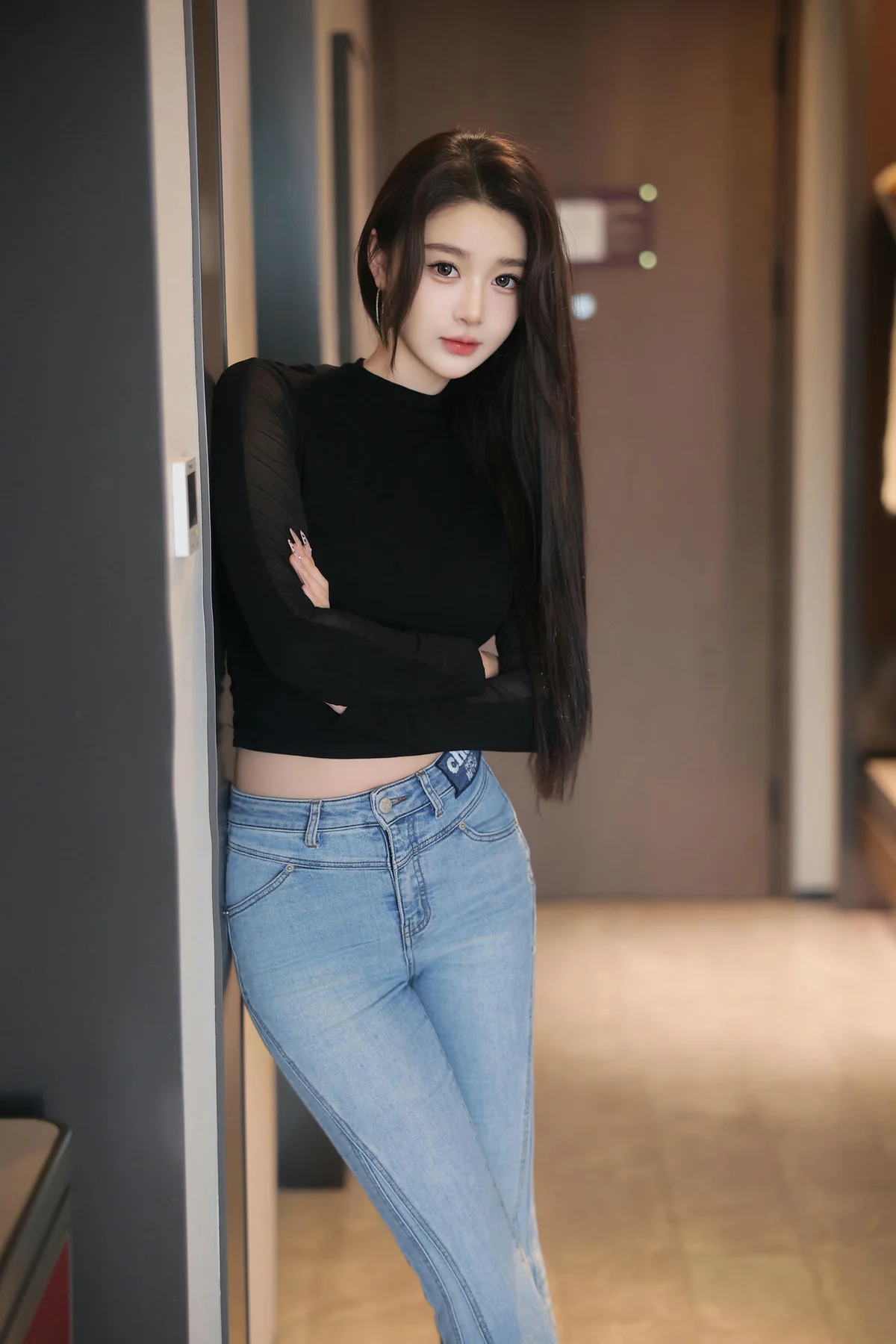 XiuRen 秀人 No.N095 Candy糖糖透明丁字裤黑丝 - 4