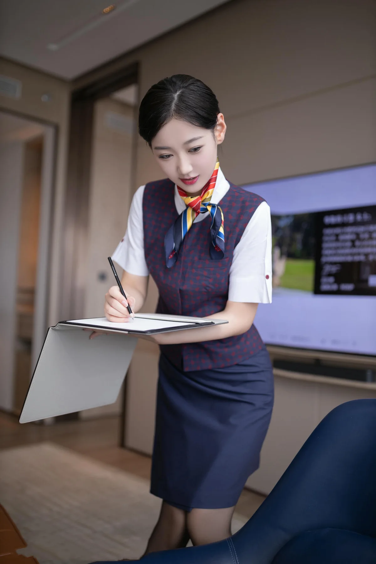XiuRen 秀人 No.N114 唐安琪空姐制服国航空姐 - 5