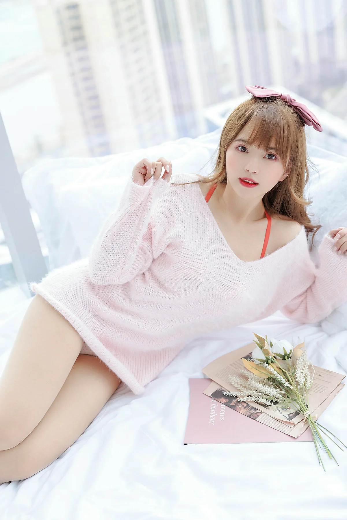 XiuRen 秀人 No.N135 张思允Nice 粉色毛衣可爱少女 - 4