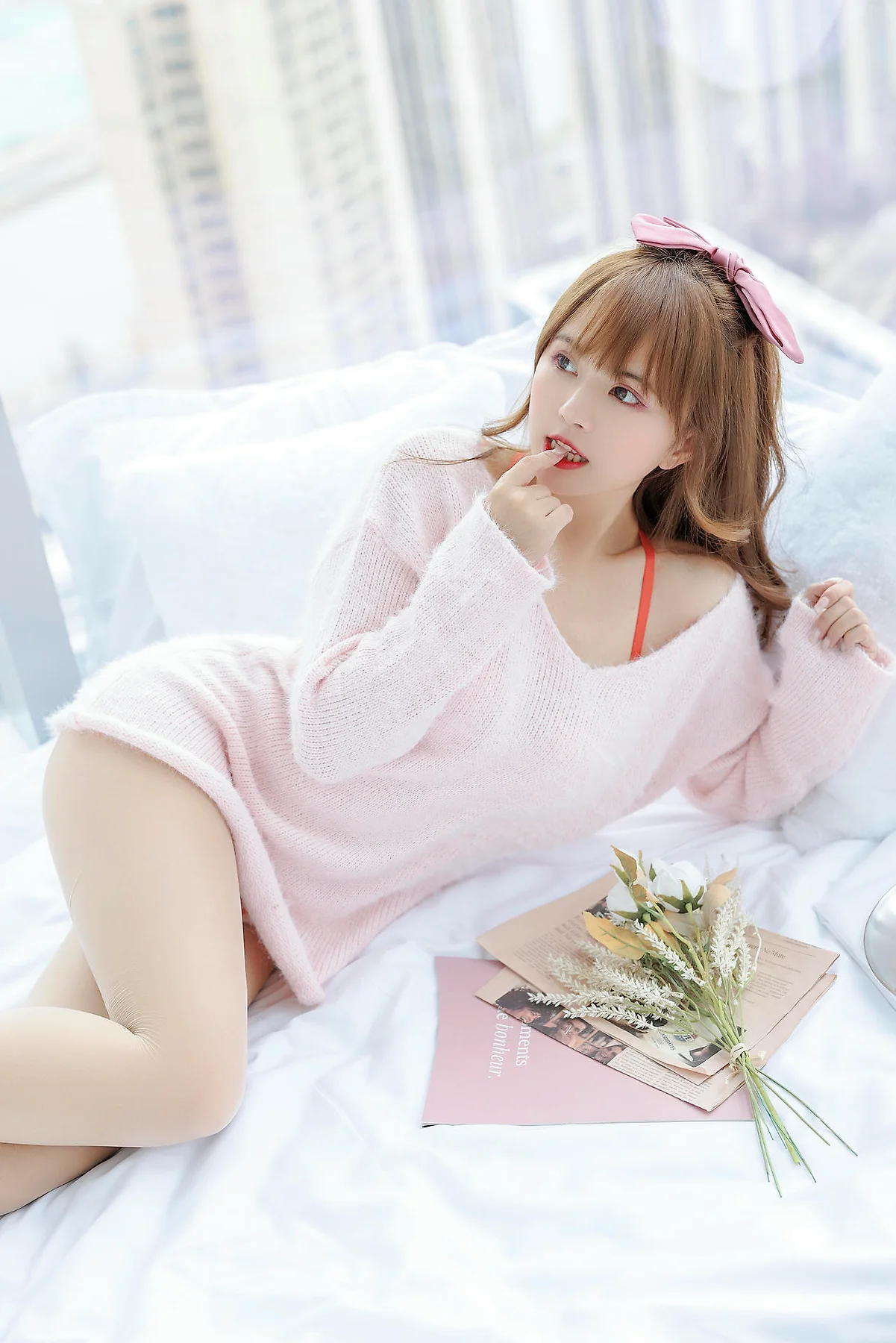 XiuRen 秀人 No.N135 张思允Nice 粉色毛衣可爱少女 - 5