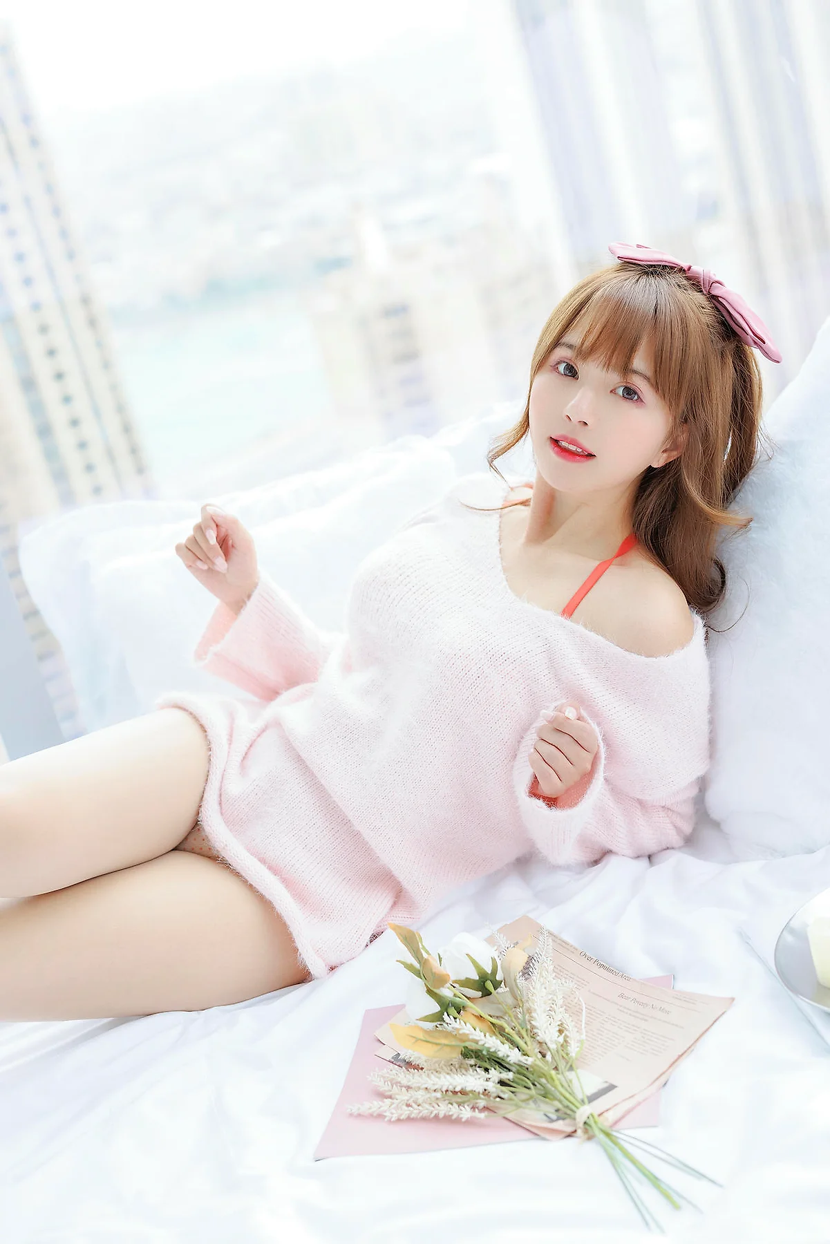 XiuRen 秀人 No.N135 张思允Nice 粉色毛衣可爱少女 - 8
