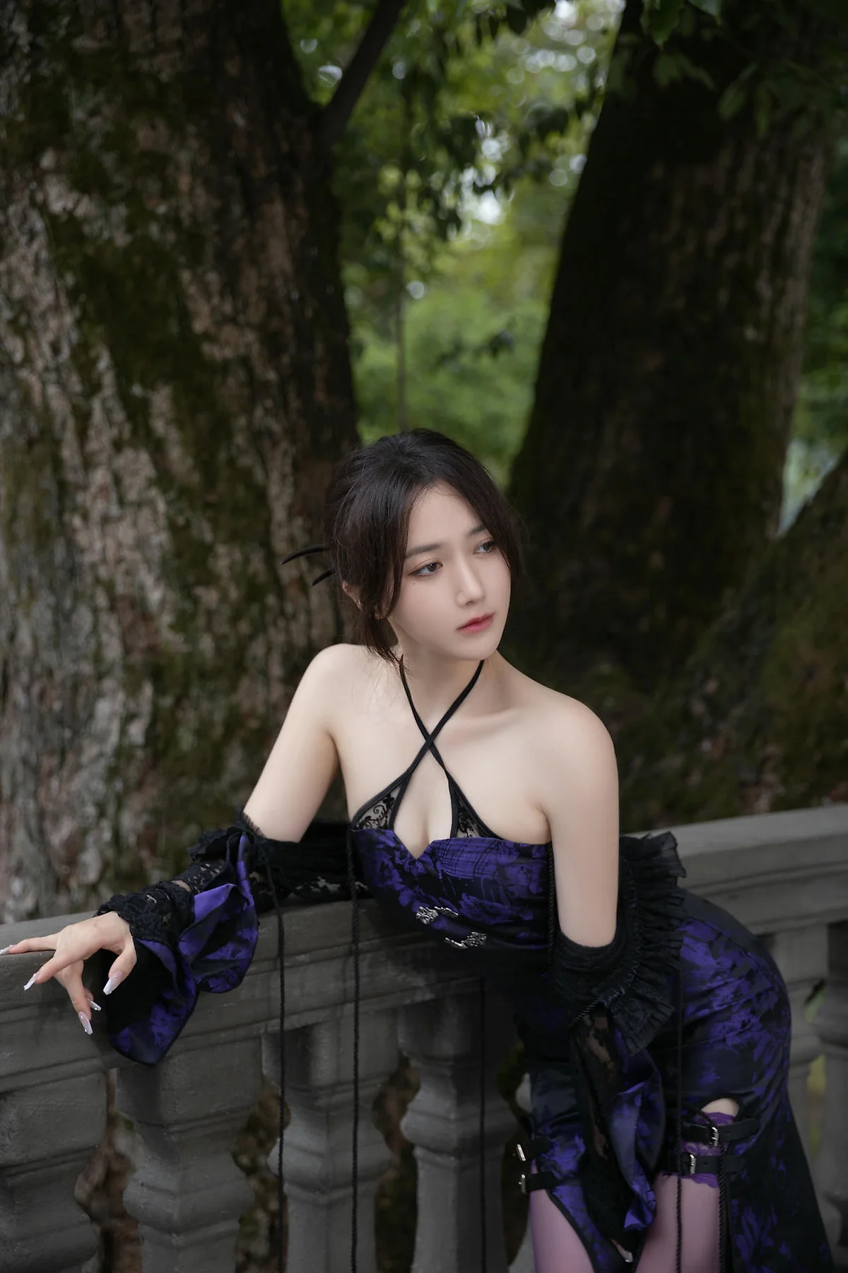 XiuRen 秀人 No.N137 鱼子酱Fish紫色旗袍外拍 - 4