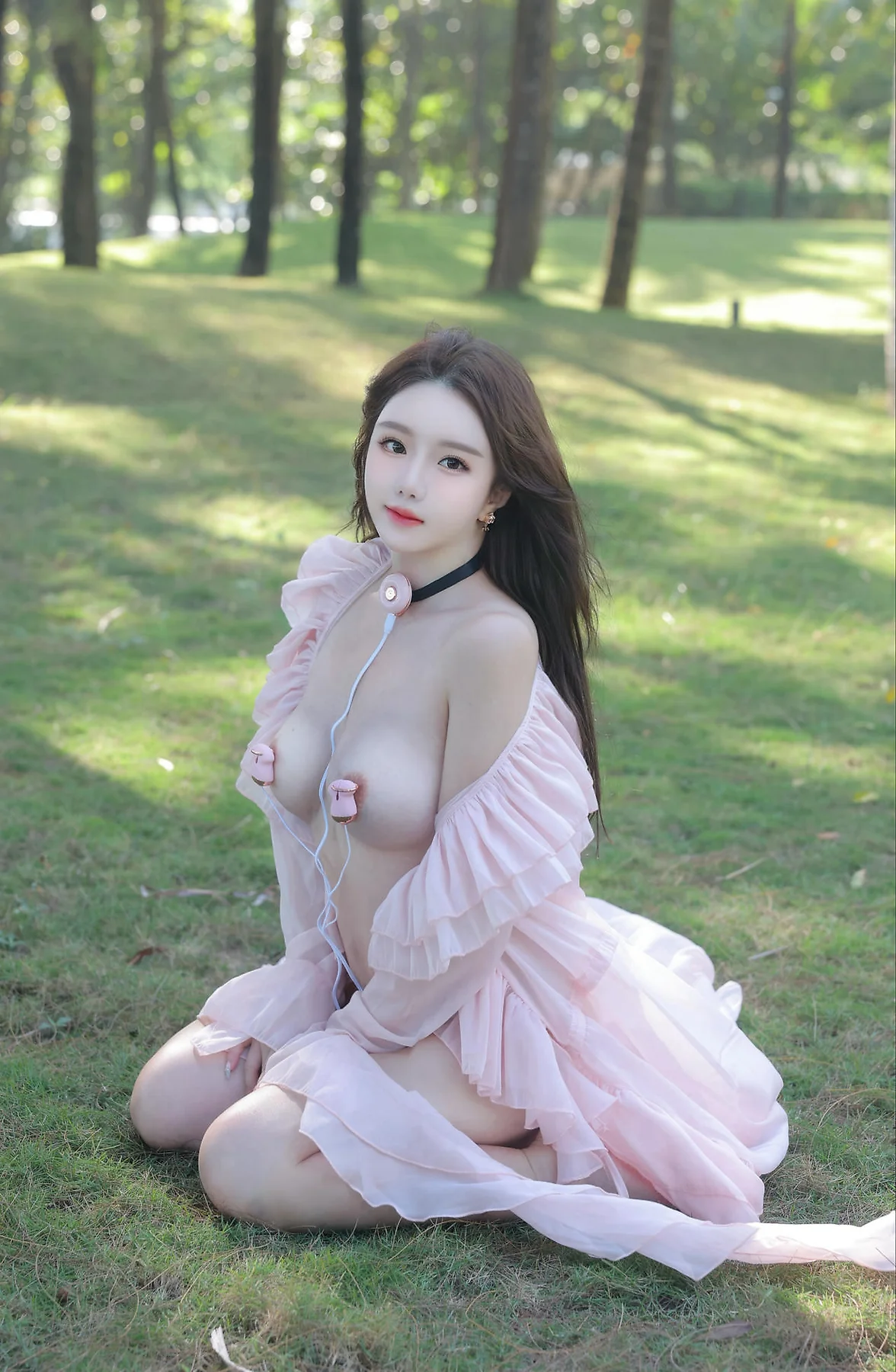 XiuRen 秀人 No.N171 小薯条nienie户外粉色纱裙 - 2