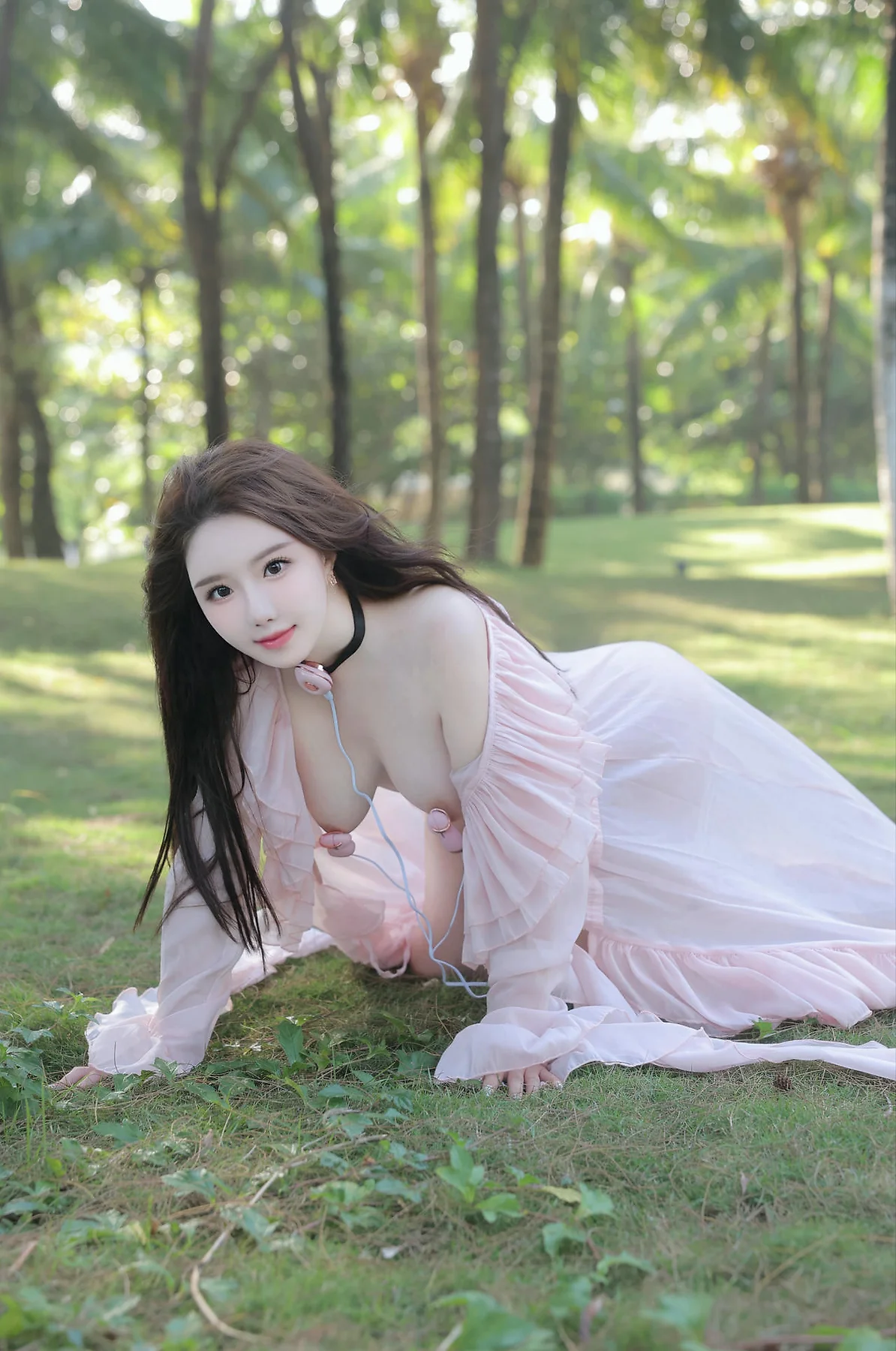 XiuRen 秀人 No.N171 小薯条nienie户外粉色纱裙 - 1
