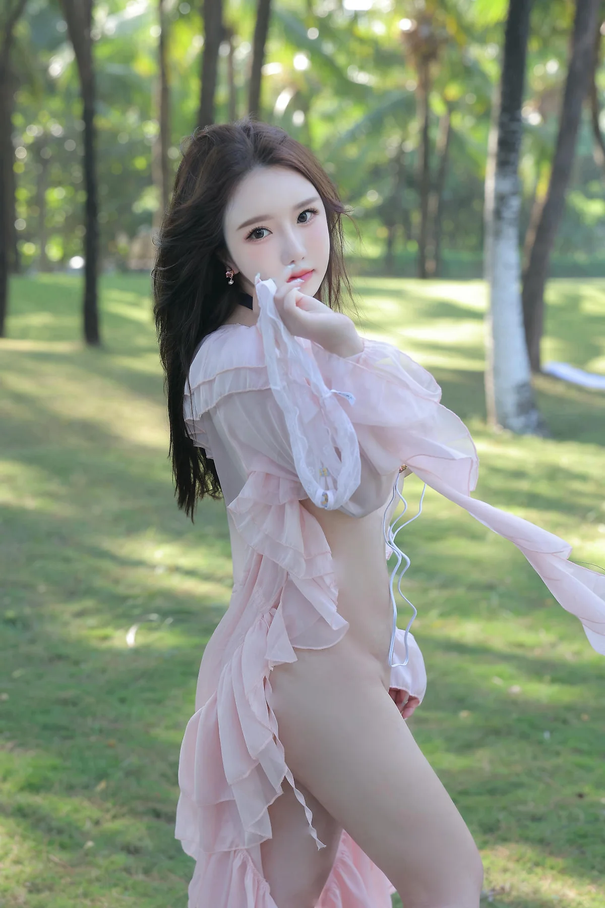 XiuRen 秀人 No.N171 小薯条nienie户外粉色纱裙 - 7
