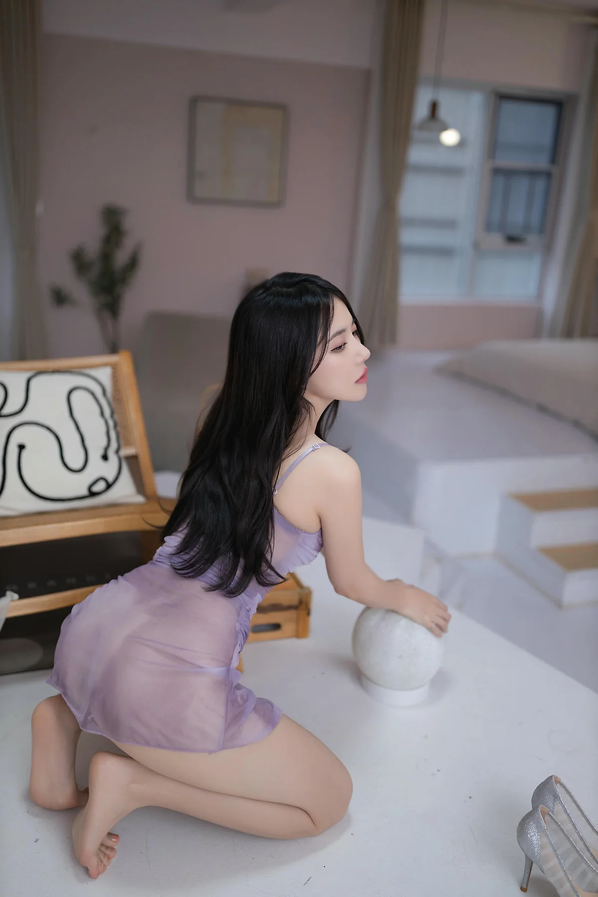 XiuRen 秀人 No.N186 鱼子酱Fish紫色纱裙美图 - 1
