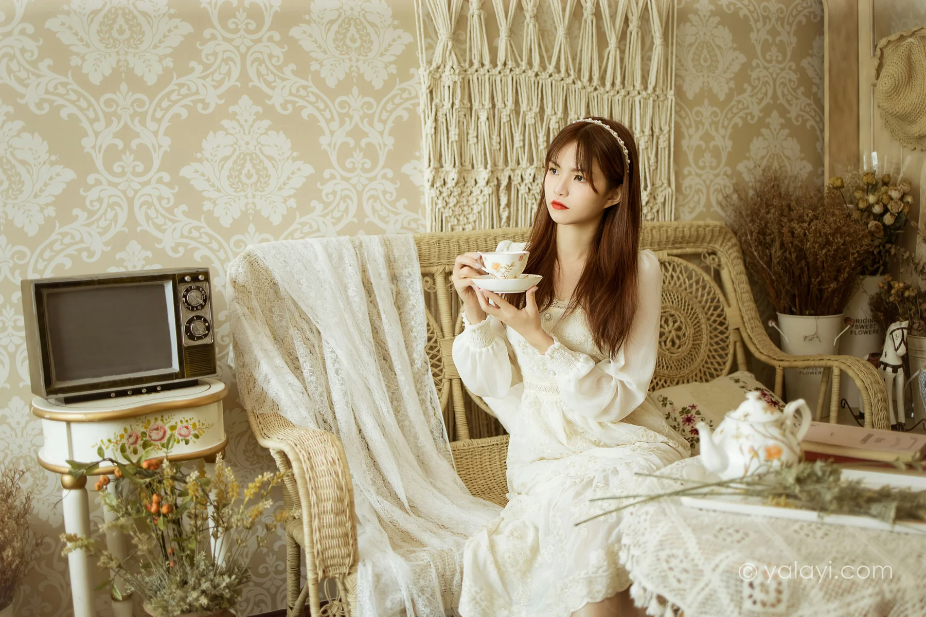 YALAYI 雅拉伊 Vol.843  茹莎 花白裙 - 3