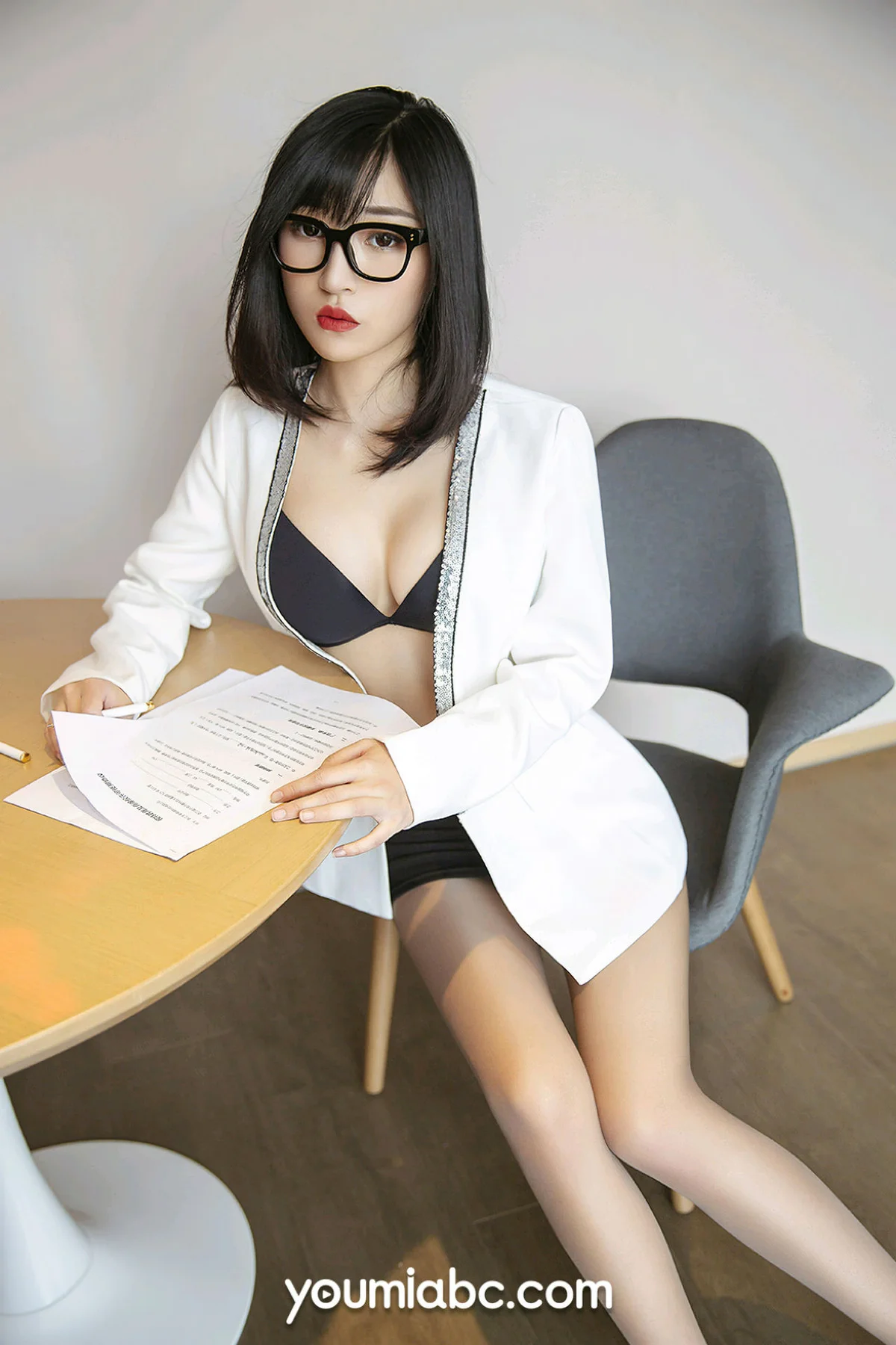 YOUMEI 尤美  2022-11-28-1 西门小玉 眼镜ol制服 - 5