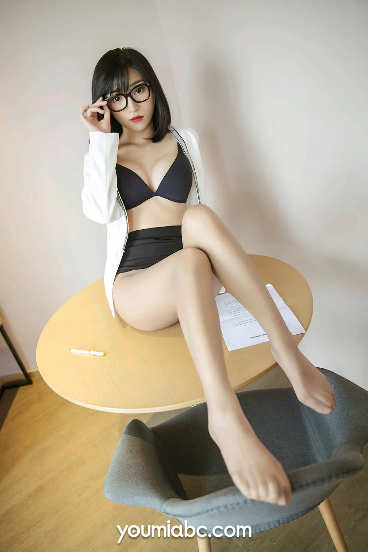 YOUMEI 尤美  2022-11-28-1 西门小玉 眼镜ol制服 - 1