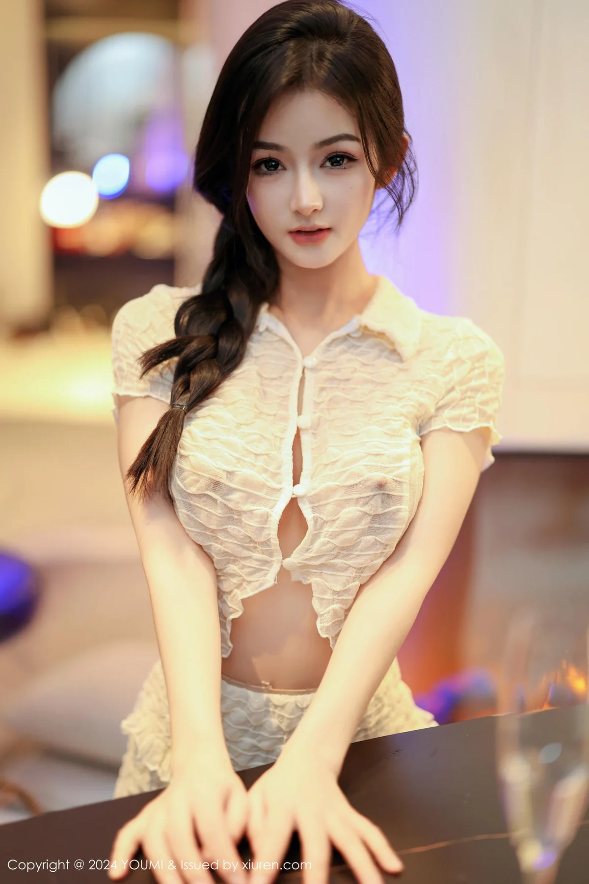 YOUMI 尤蜜荟 Vol.1067 谭小灵 浅色轻透上衣性感写真2 - 7