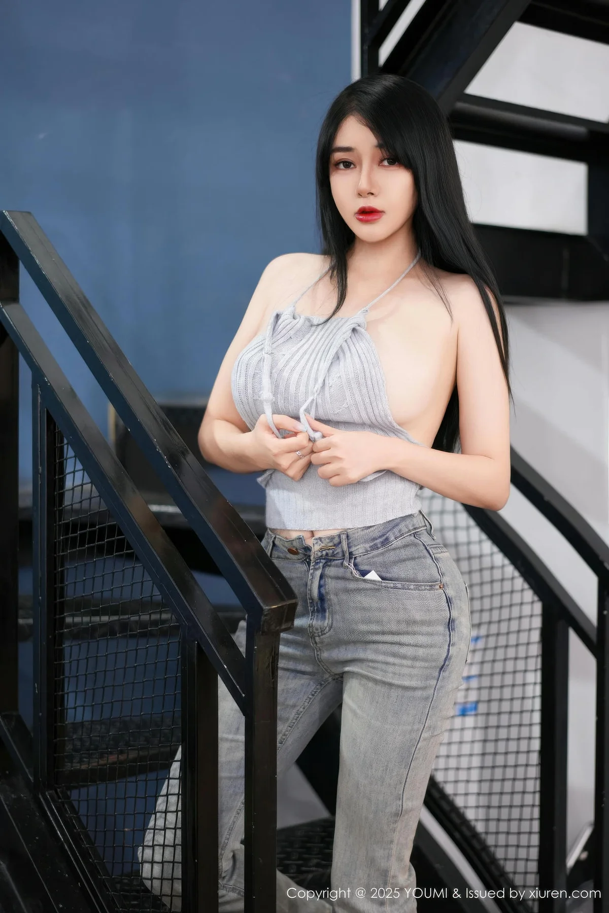 YOUMI 尤蜜荟 Vol.1171 凯竹Quinn 蓝色牛仔裤 - 10