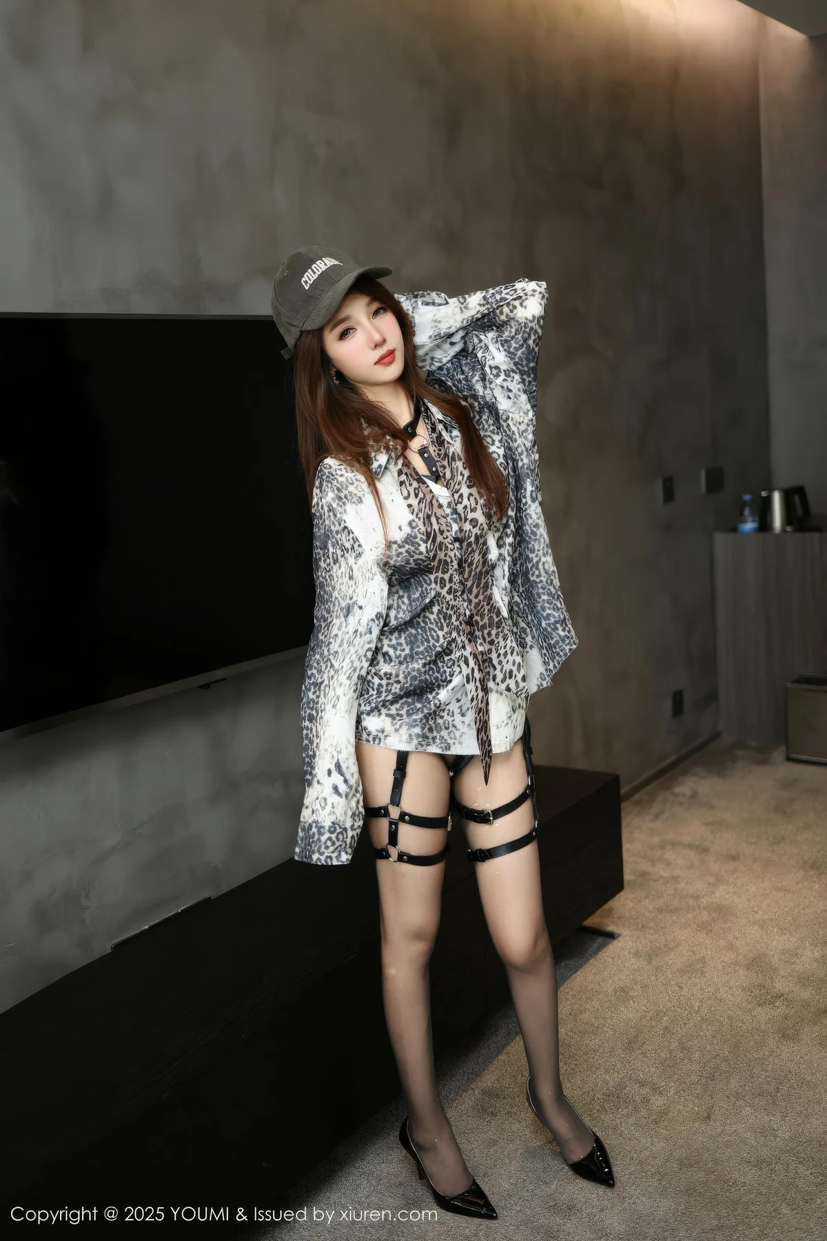 YOUMI 尤蜜荟 Vol.1179 Twins天夭 性感豹纹衬衫 - 7