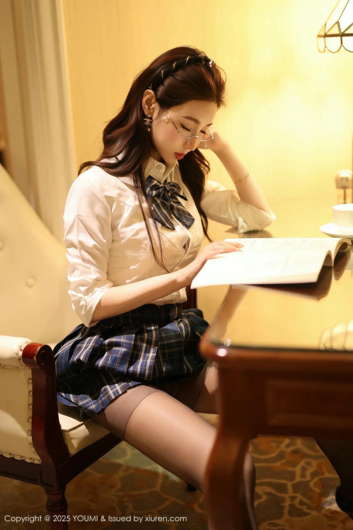 YOUMI 尤蜜荟 Vol.1183 twin桃桃 诱人白色丝袜 - 9