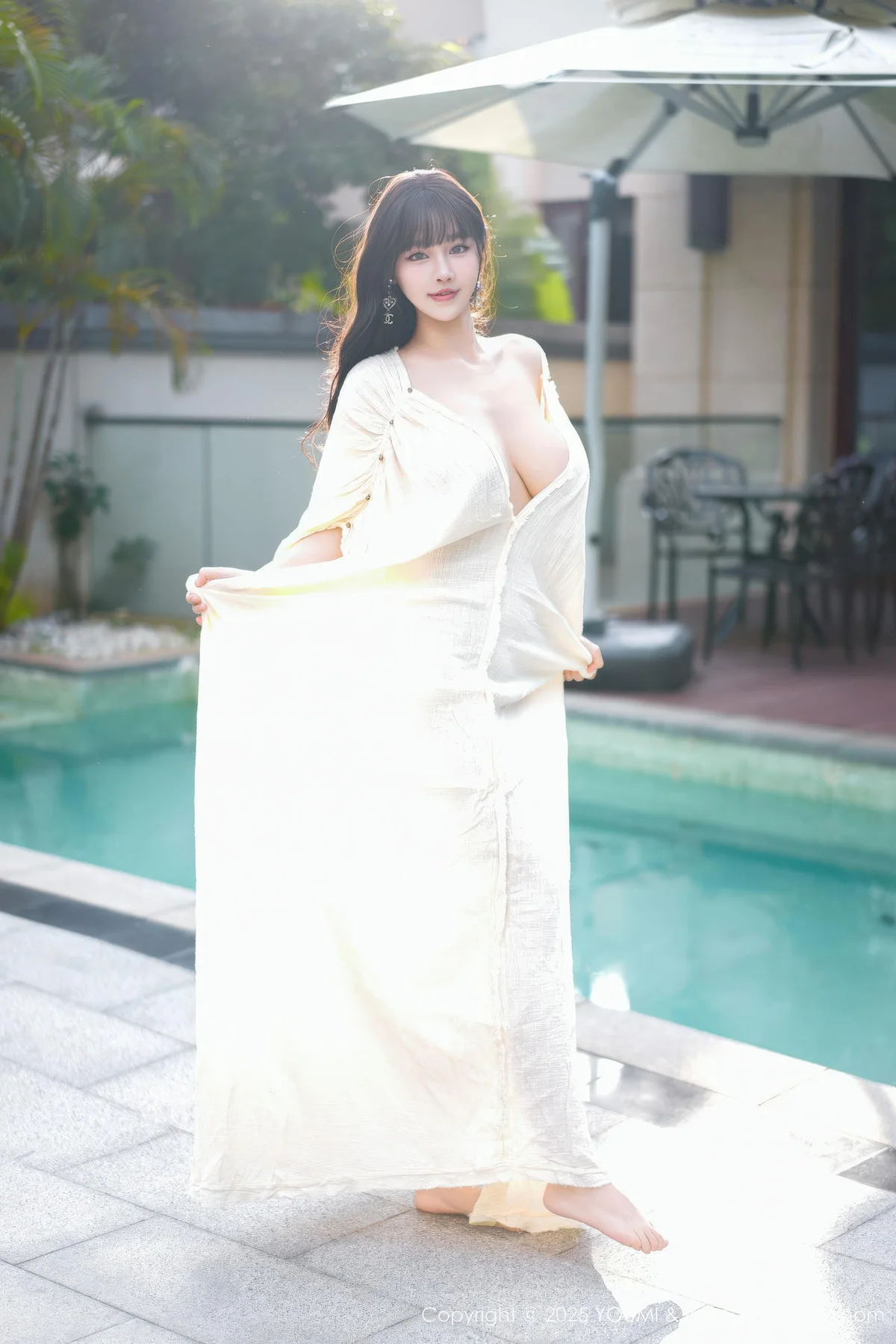 YOUMI 尤蜜荟 Vol.1185 心上可Flora 童颜巨乳浅色浴袍 - 3