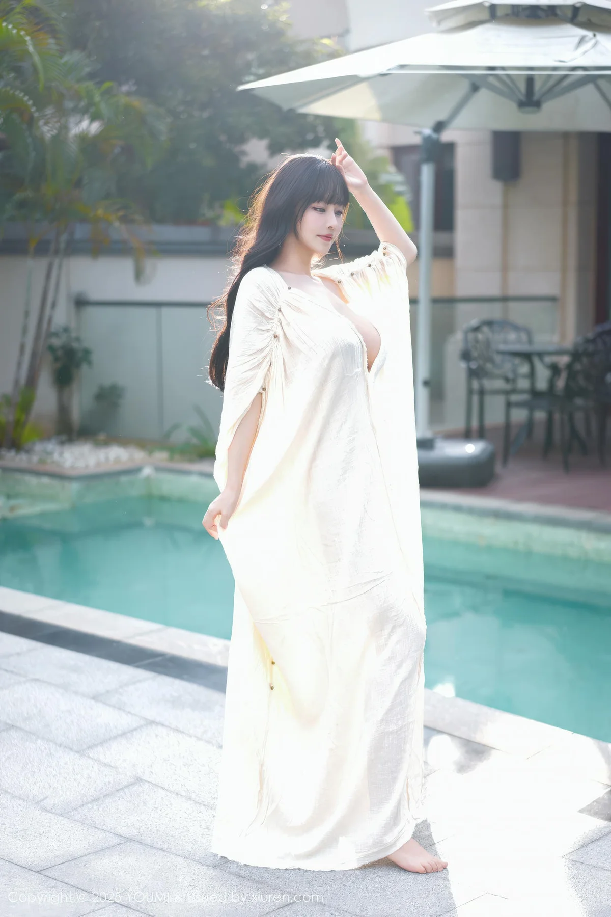 YOUMI 尤蜜荟 Vol.1185 心上可Flora 童颜巨乳浅色浴袍 - 4