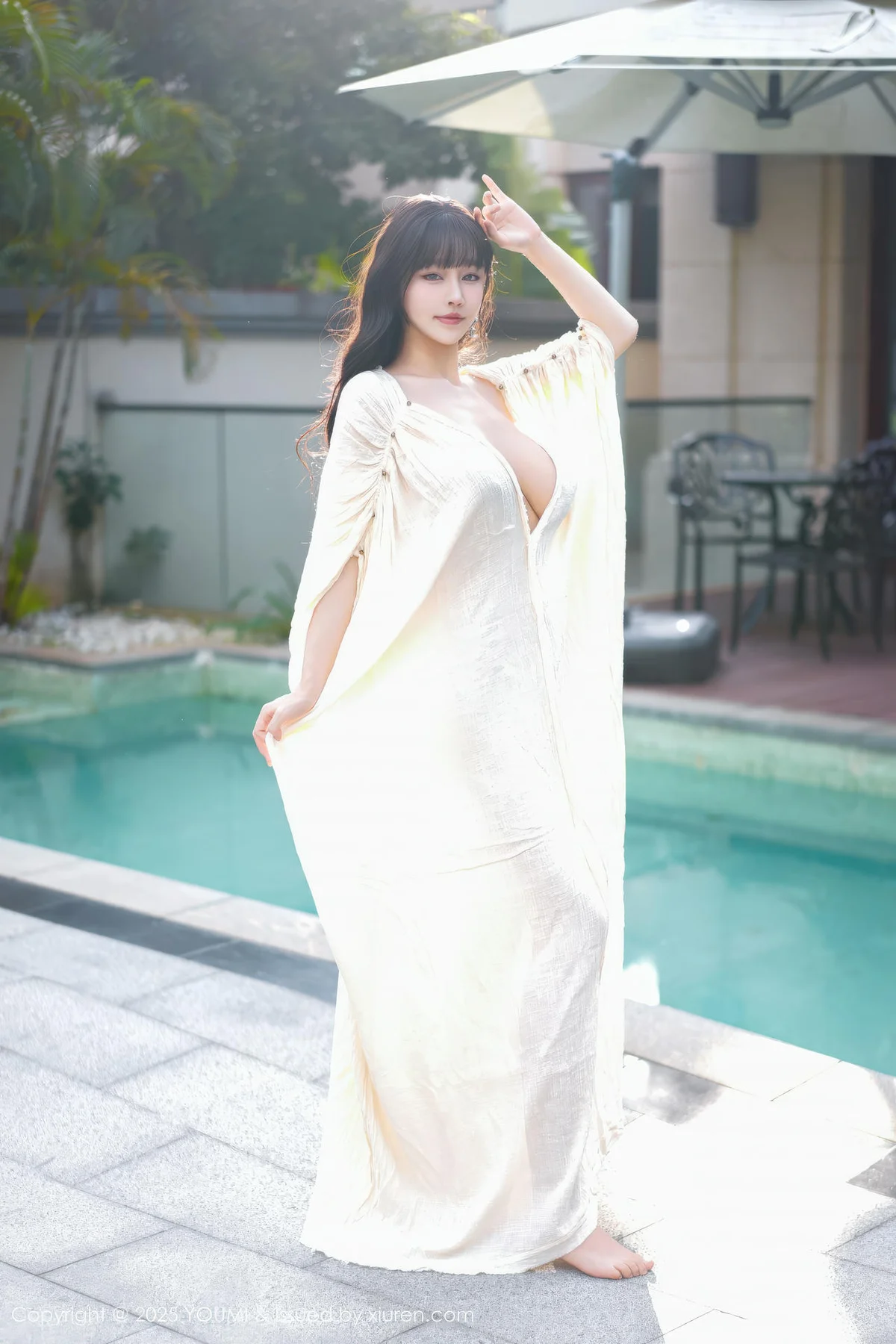 YOUMI 尤蜜荟 Vol.1185 心上可Flora 童颜巨乳浅色浴袍 - 5