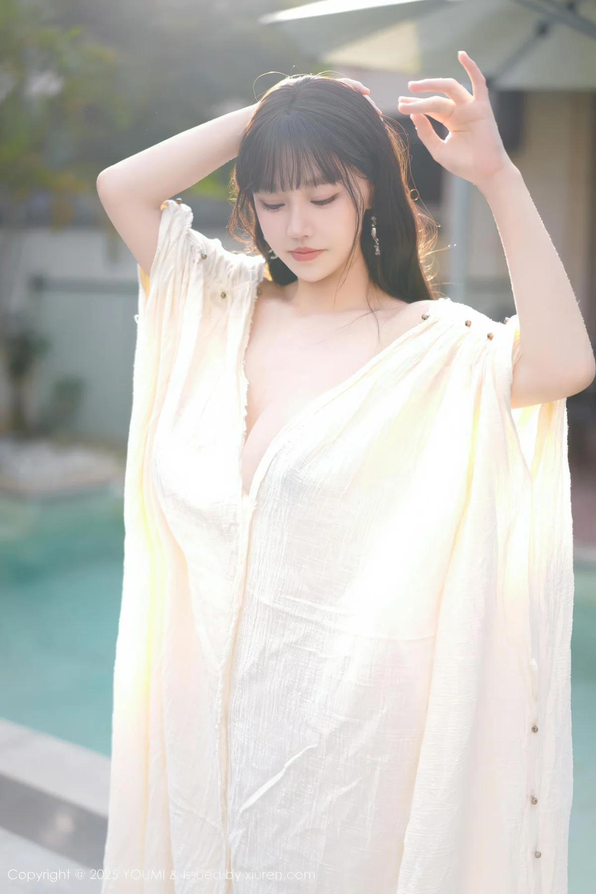 YOUMI 尤蜜荟 Vol.1185 心上可Flora 童颜巨乳浅色浴袍 - 8