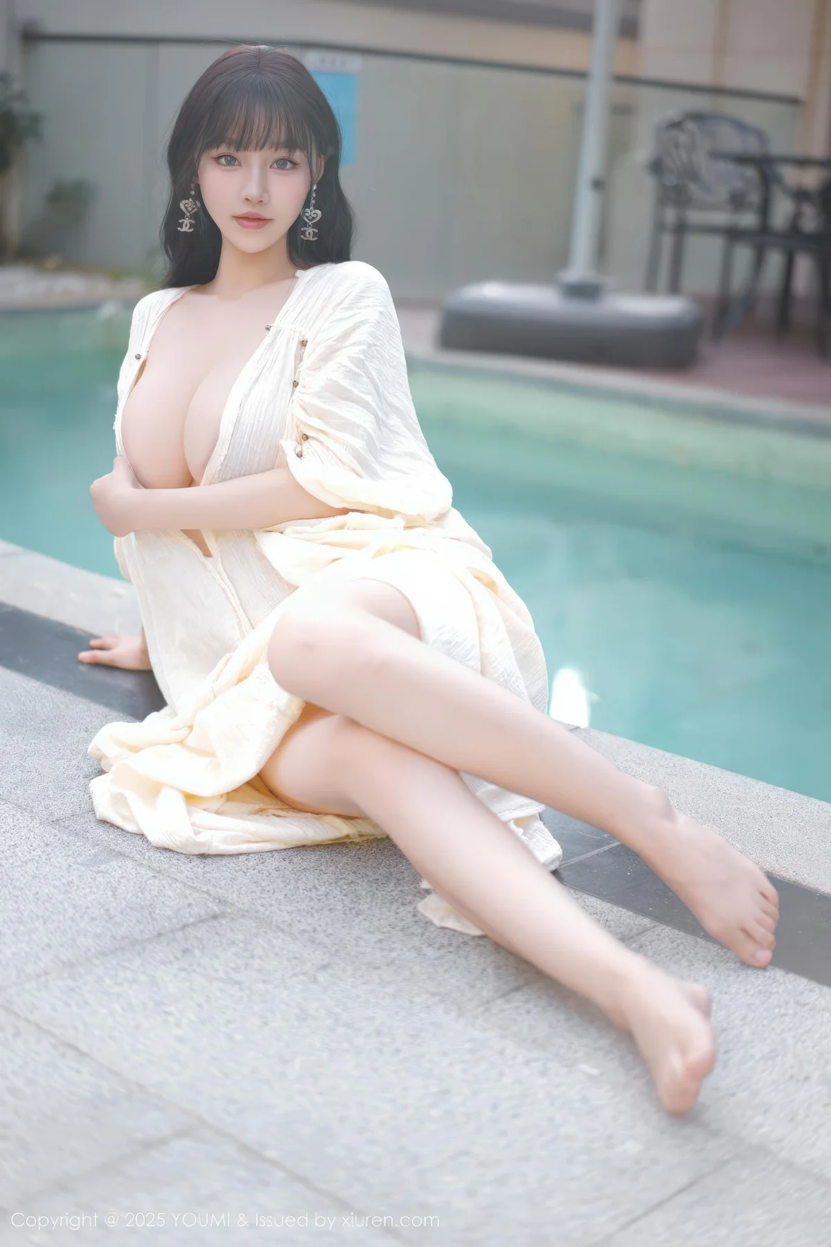 YOUMI 尤蜜荟 Vol.1185 心上可Flora 童颜巨乳浅色浴袍 - 3