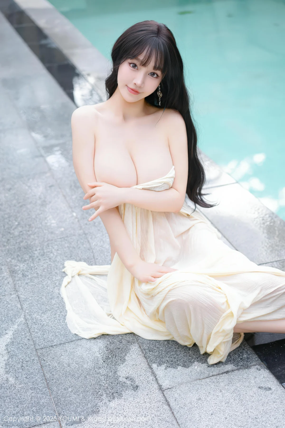 YOUMI 尤蜜荟 Vol.1185 心上可Flora 童颜巨乳浅色浴袍 - 5