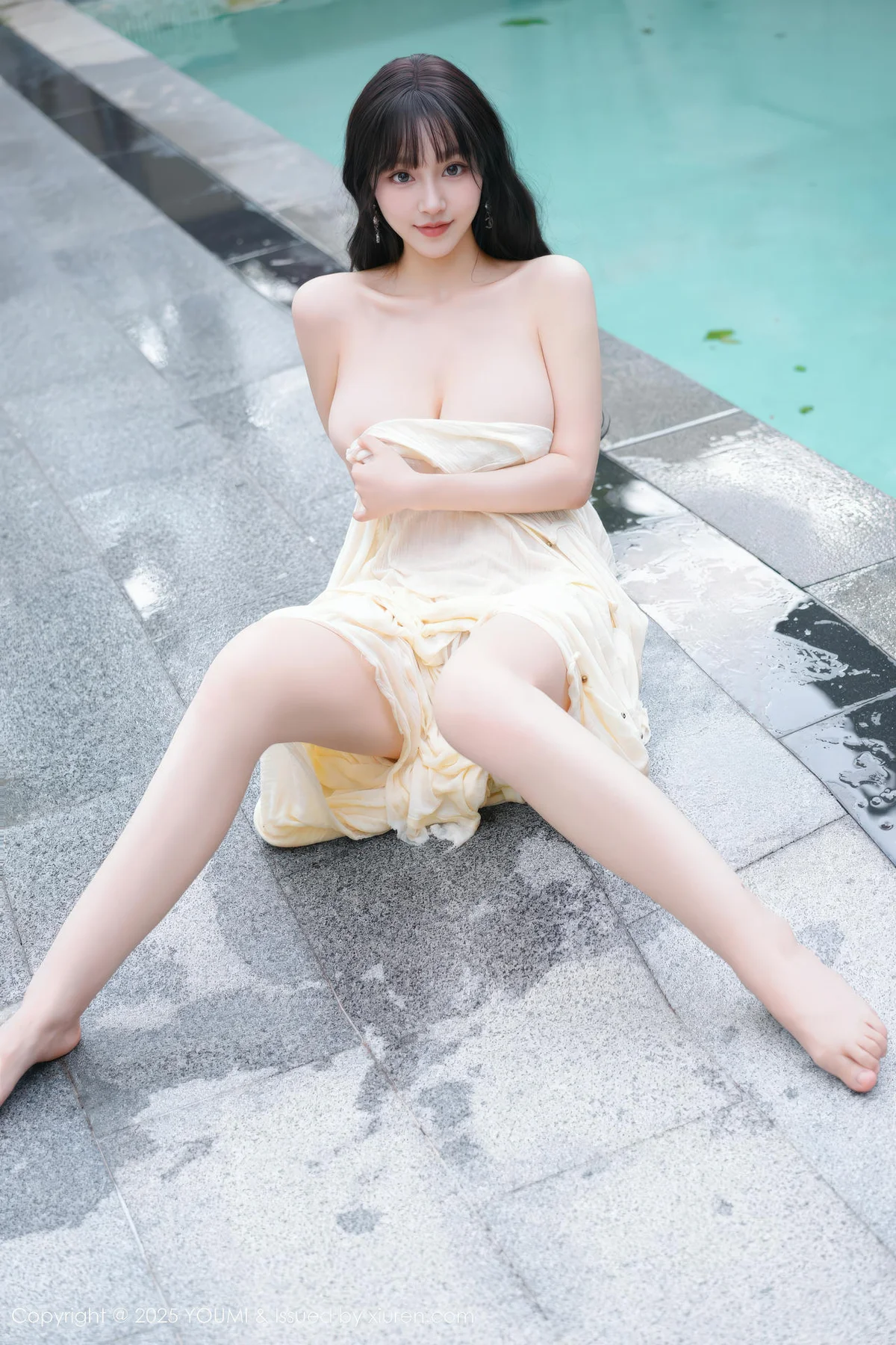 YOUMI 尤蜜荟 Vol.1185 心上可Flora 童颜巨乳浅色浴袍 - 6