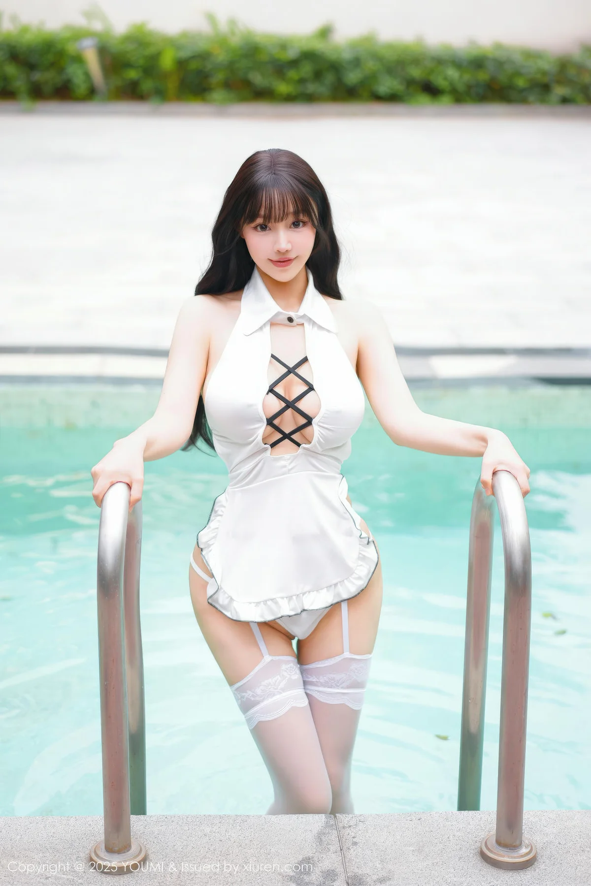 YOUMI 尤蜜荟 Vol.1190 心上可Flora 白色情趣白丝丝袜 - 7