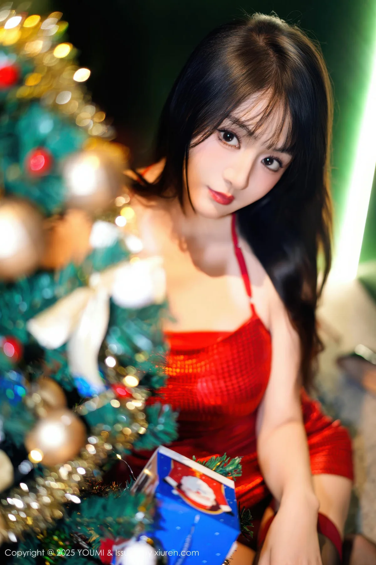 YOUMI 尤蜜荟 Vol.1193 沈南汐RuRu 红色连衣短裙 - 7