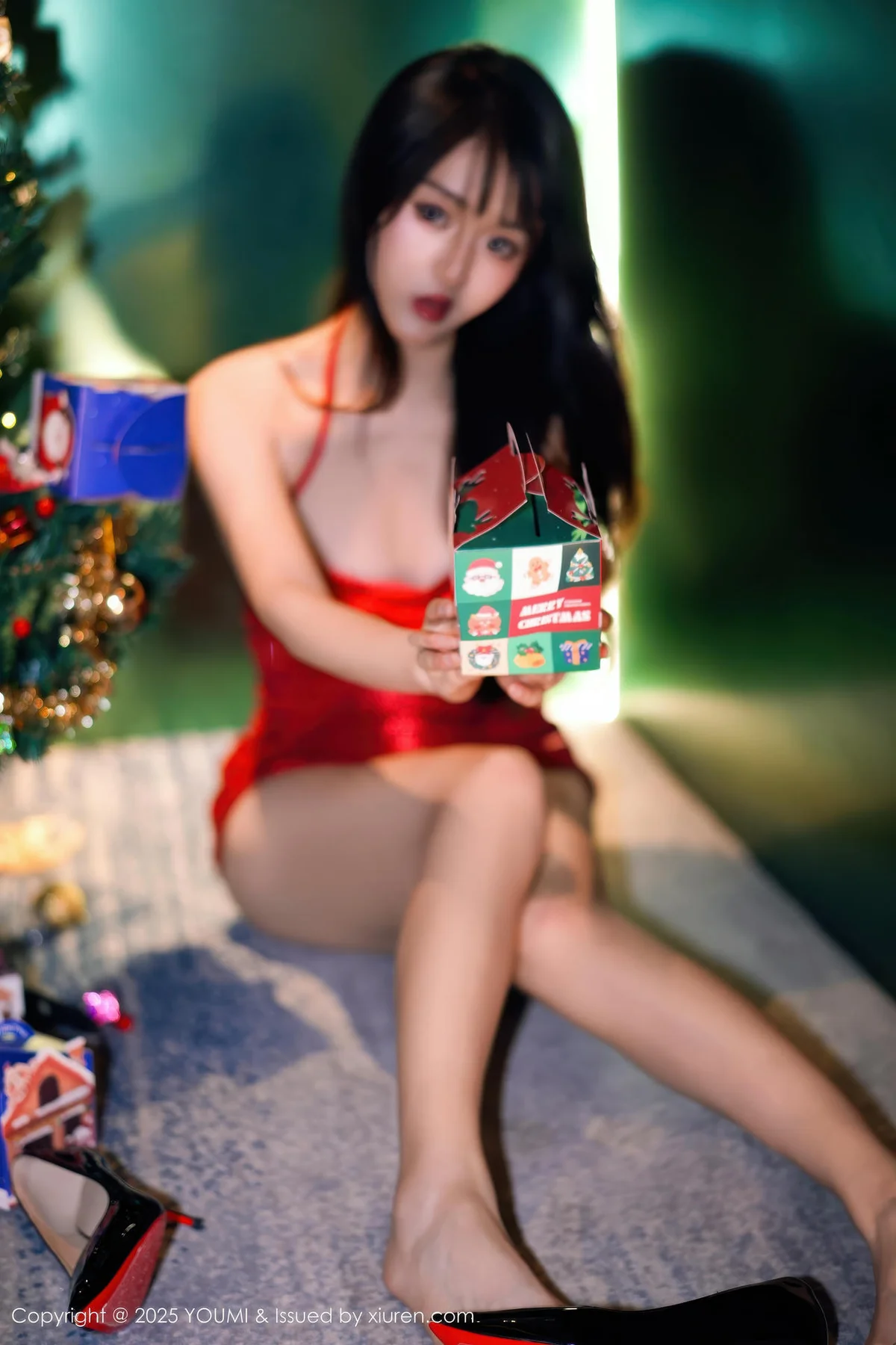 YOUMI 尤蜜荟 Vol.1193 沈南汐RuRu 红色连衣短裙 - 8