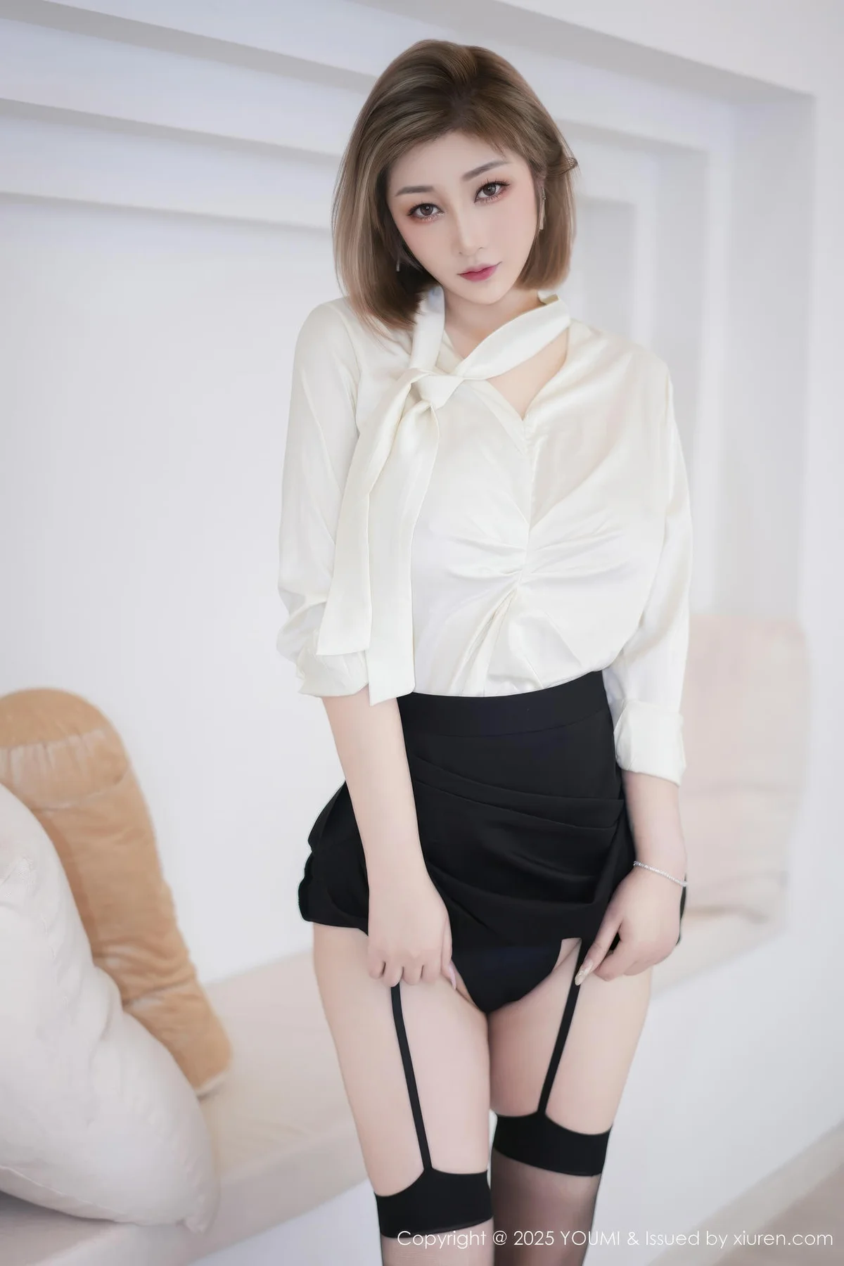 YOUMI 尤蜜荟 Vol.1195 妲己Toxic 黑色短裙吊袜黑丝 - 4
