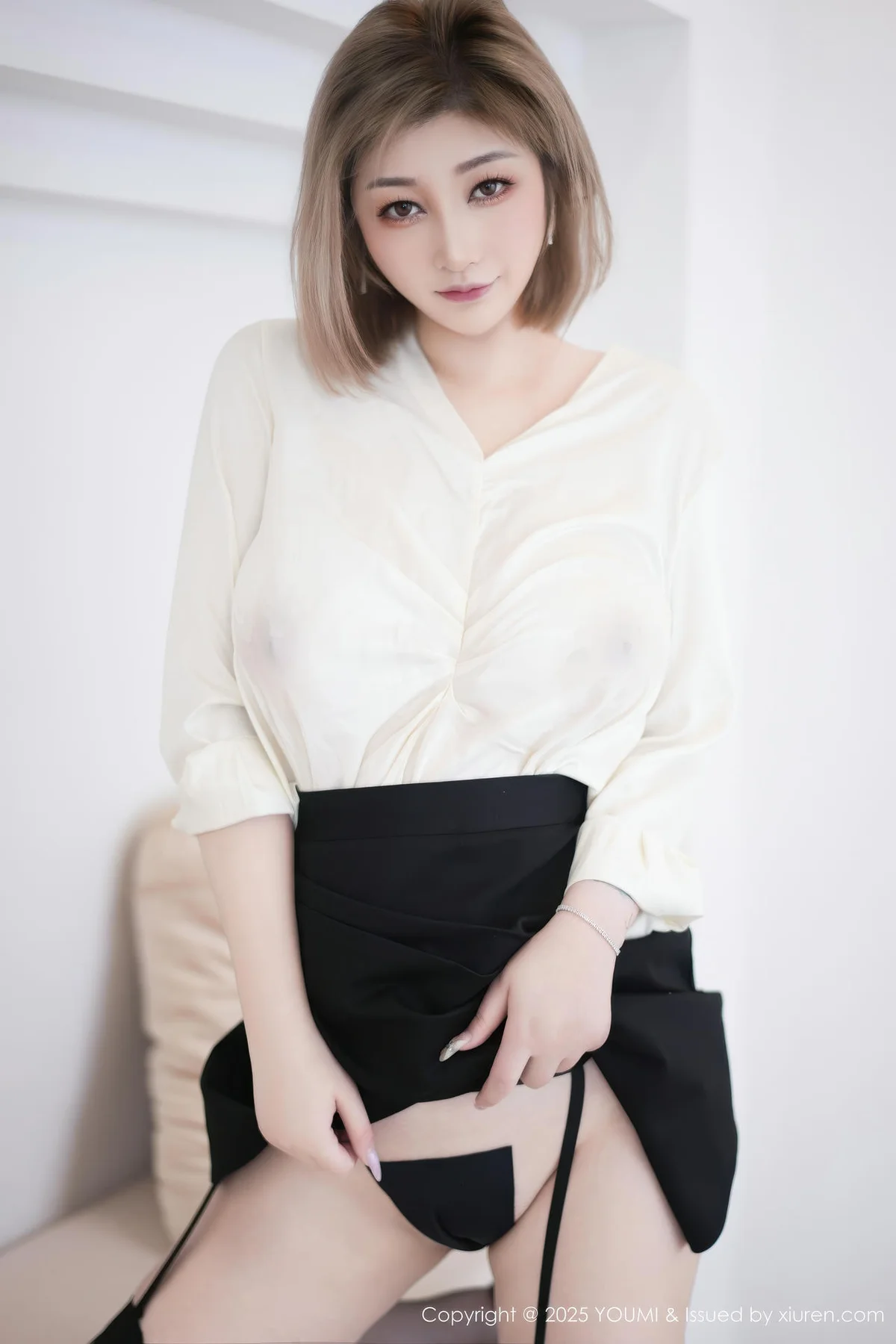 YOUMI 尤蜜荟 Vol.1195 妲己Toxic 黑色短裙吊袜黑丝 - 6