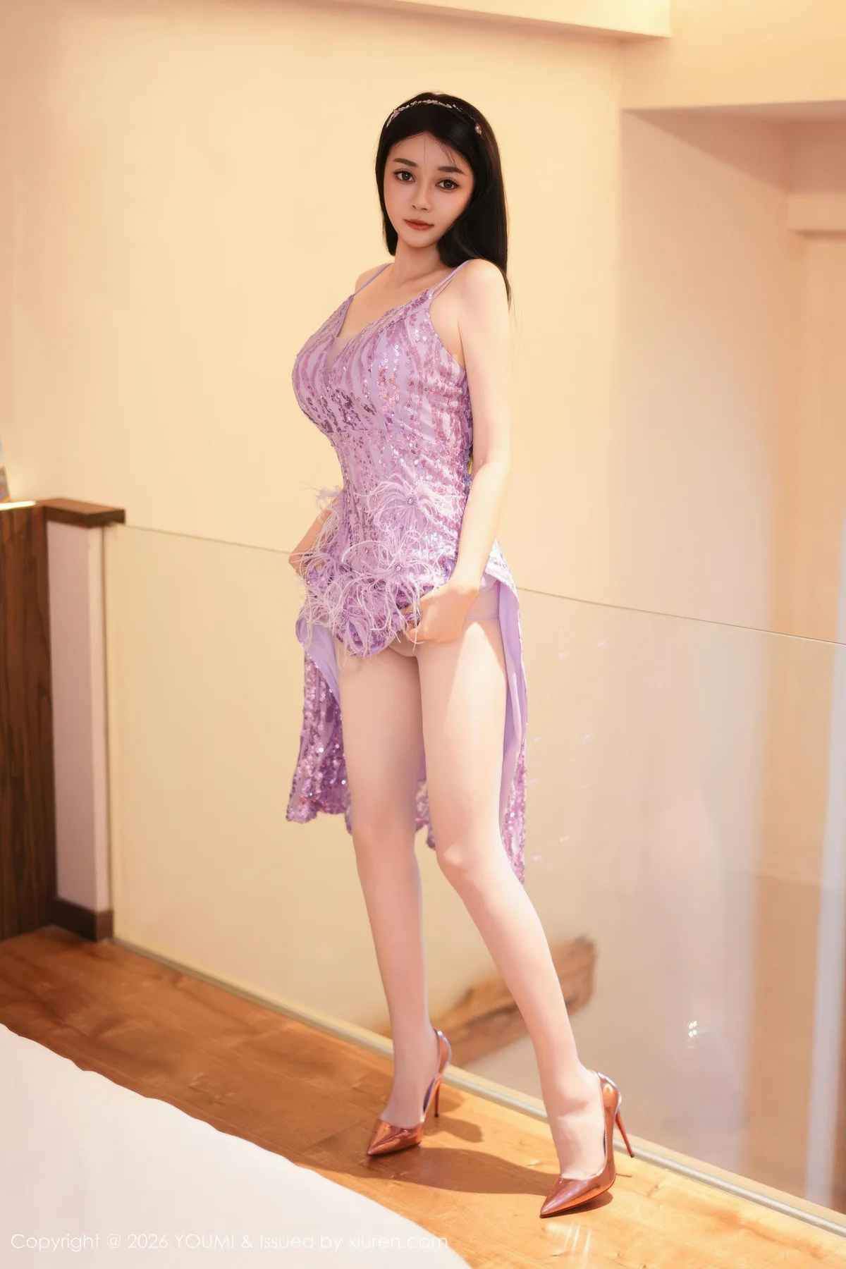 YOUMI 尤蜜荟 Vol.1196 凯竹法师 礼裙美腿紫色丝袜 - 10