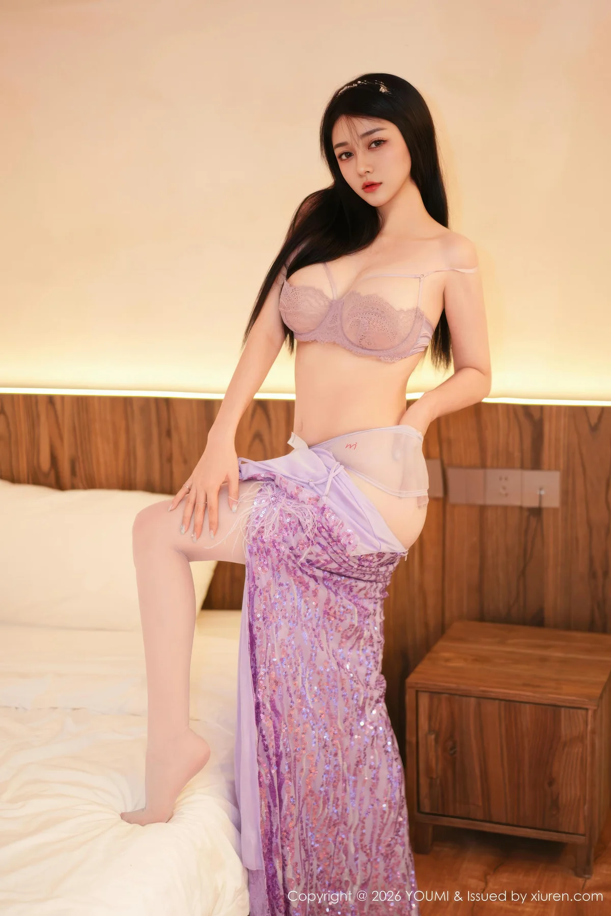 YOUMI 尤蜜荟 Vol.1196 凯竹法师 礼裙美腿紫色丝袜 - 9