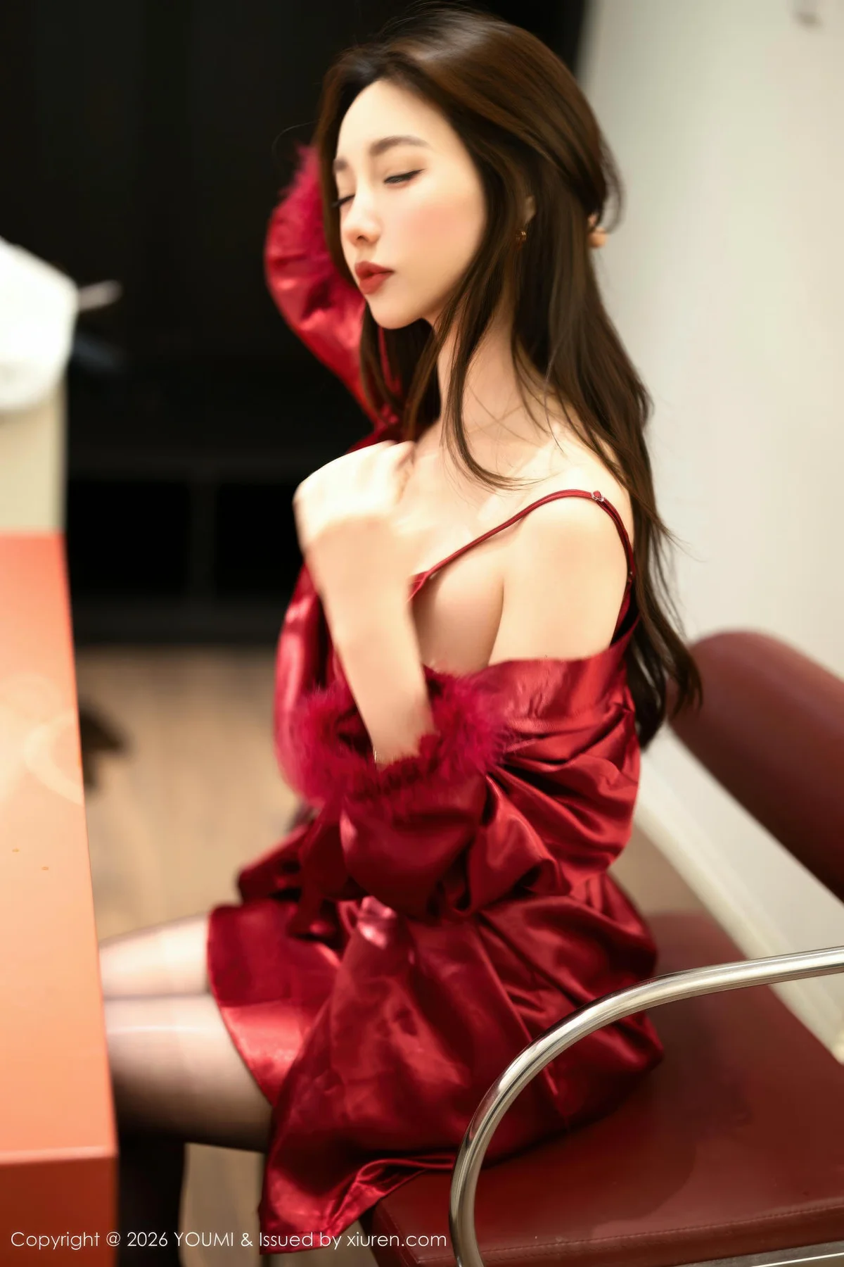 YOUMI 尤蜜荟 Vol.1198 Twins桃桃 红稠睡衣新婚喜事 - 4