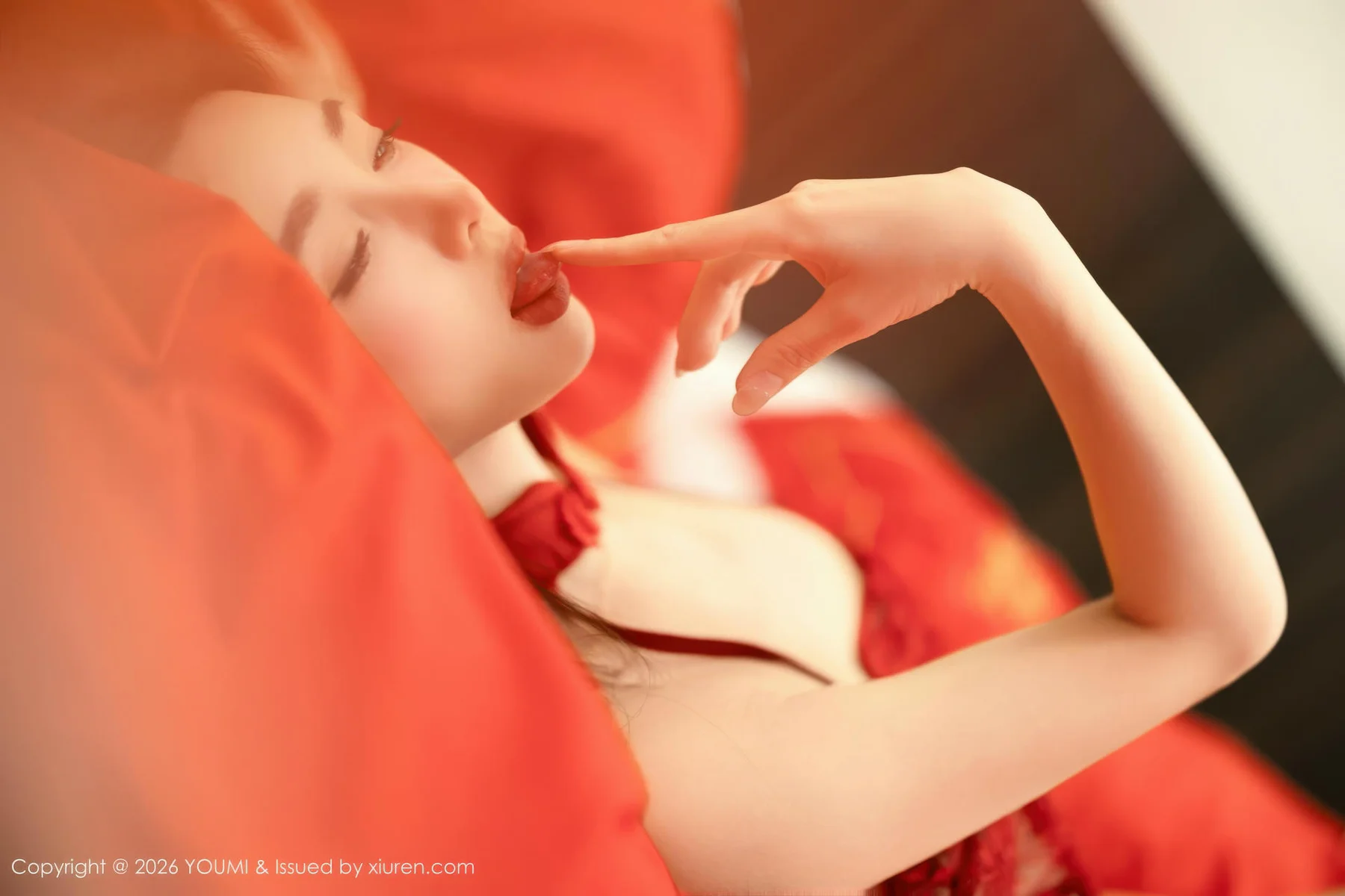 YOUMI 尤蜜荟 Vol.1198 Twins桃桃 红稠睡衣新婚喜事 - 5