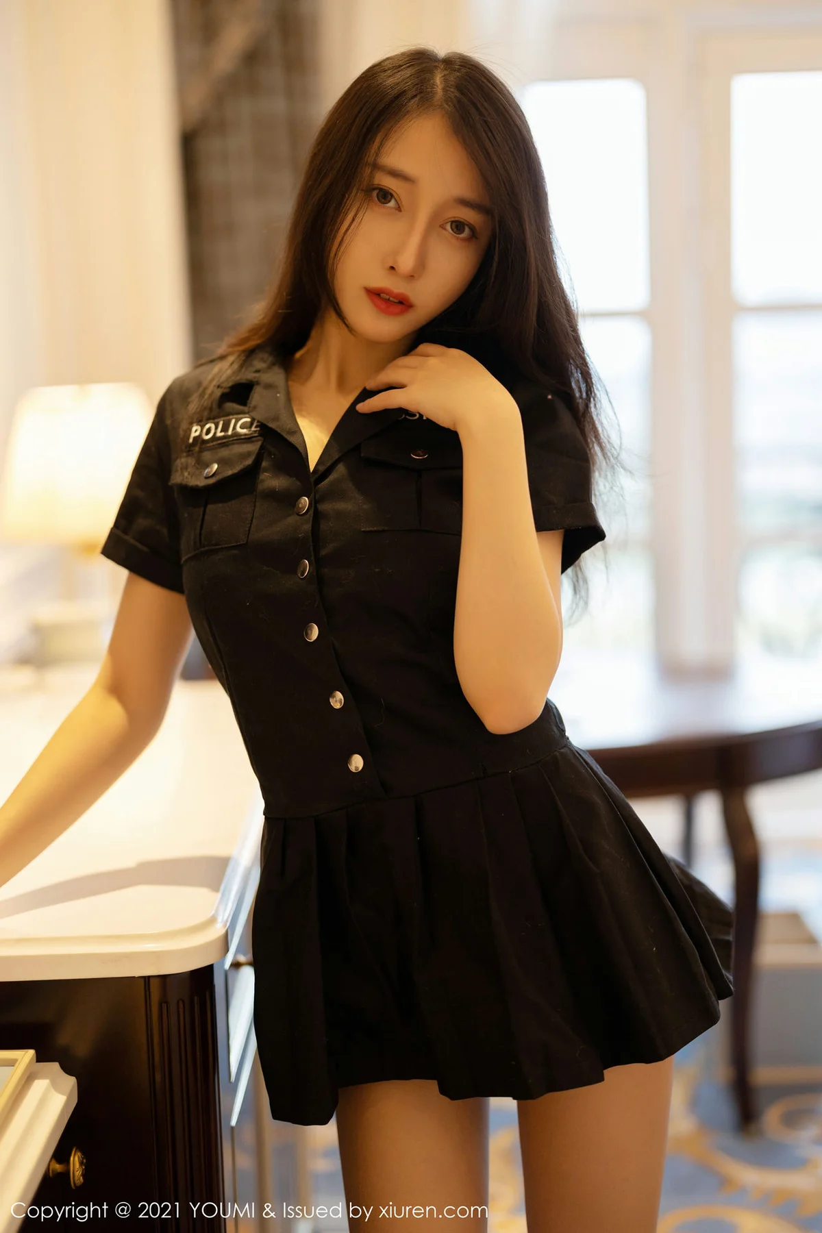 YOUMI 尤蜜荟 Vol.604  黑丝魅力警花制服 玥儿玥er - 4