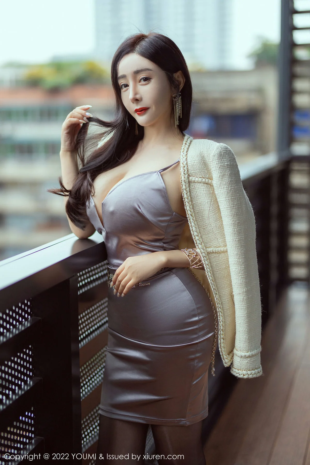 YOUMI 尤蜜荟 Vol.741 淡紫色吊带裙 允爾 成都旅拍11 - 6