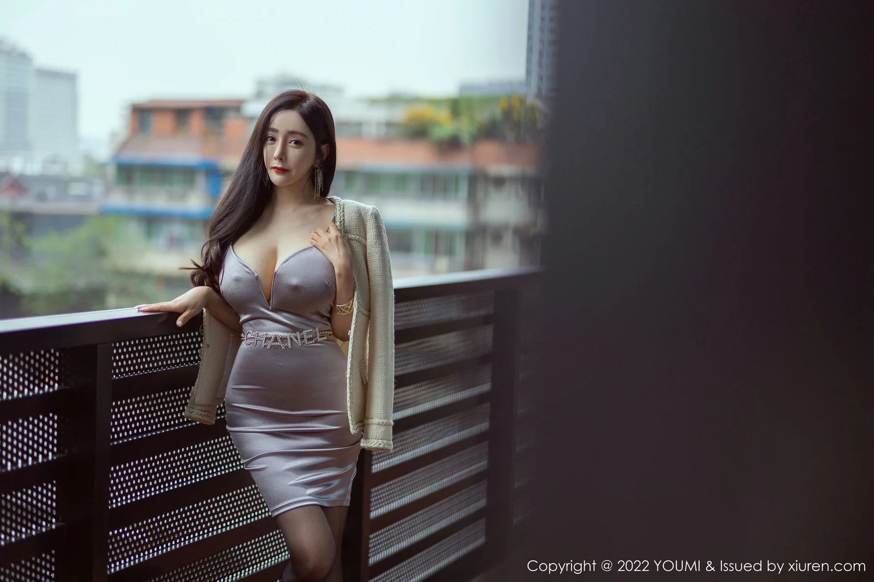 YOUMI 尤蜜荟 Vol.741 淡紫色吊带裙 允爾 成都旅拍11 - 9