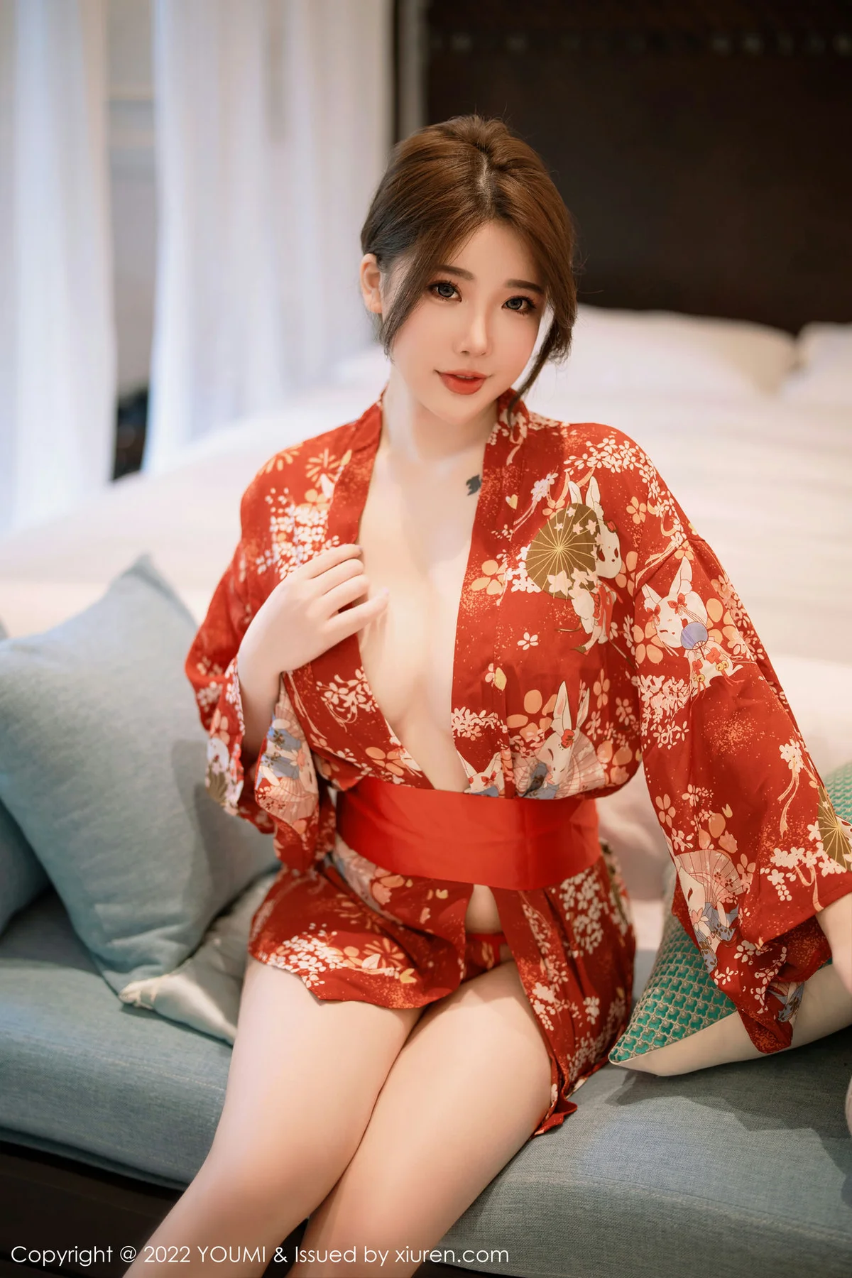 YOUMI 尤蜜荟 Vol.865 小海臀Rena 红色日式和服西双版纳旅拍 - 2