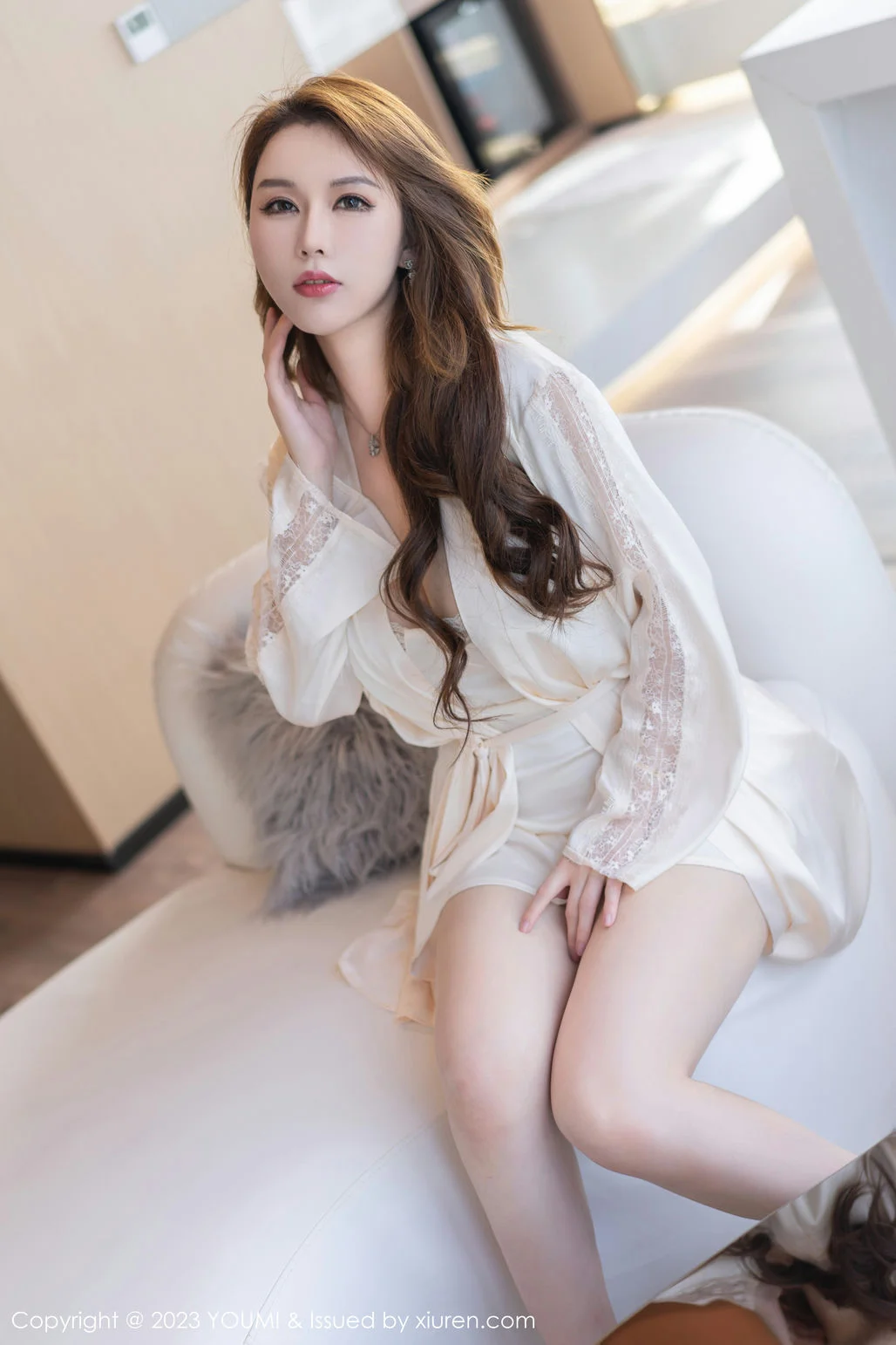 YOUMI 尤蜜荟 Vol.901 尤妮丝Egg 白色情趣内衣性感写真2 - 2