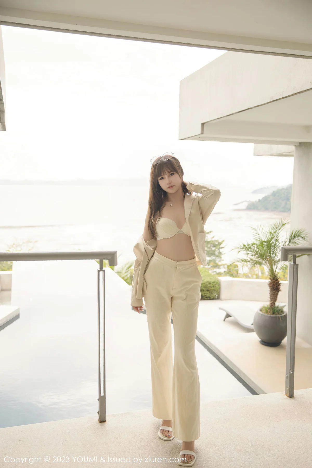 YOUMI 尤蜜荟 Vol.921 icy猪 白色蕾丝内衣泰国旅拍1 - 2