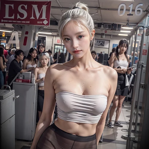 AIG  No.016 地铁银发黑丝美腿