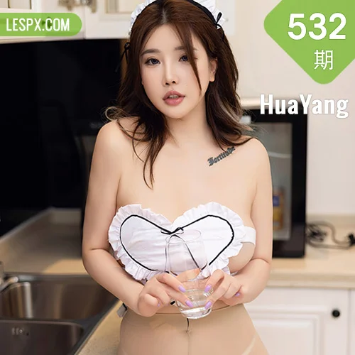 HuaYang 花漾show Vol.532 小海臀Rena 白色女仆服饰性感写真3