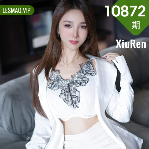 XiuRen 秀人 No.10872 桃桃夭夭twins 蕾丝内衣灰色OL服饰