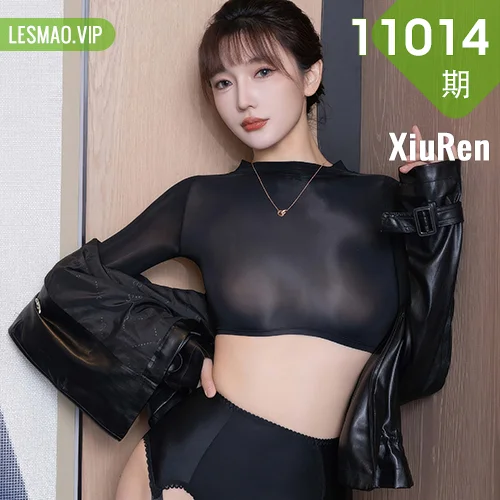 XiuRen 秀人 No.11014 陆萱萱 黑色皮服吊袜高跟