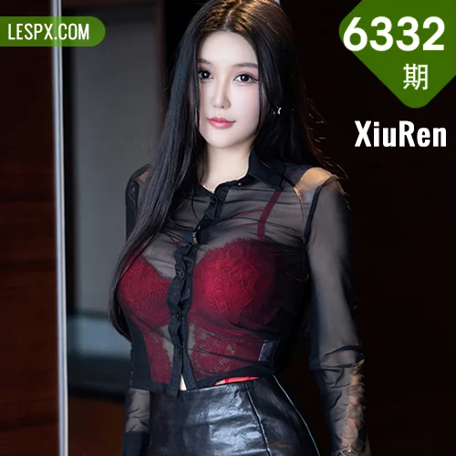 XiuRen 秀人 No.6332 桐桐 新人黑色轻透薄纱第二套写真2